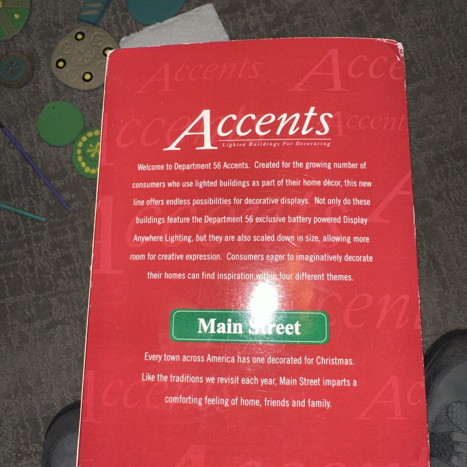 Dept 56 Accents, Main Street , Toy Shop ,Display Anywhere Lights, Works, in Box