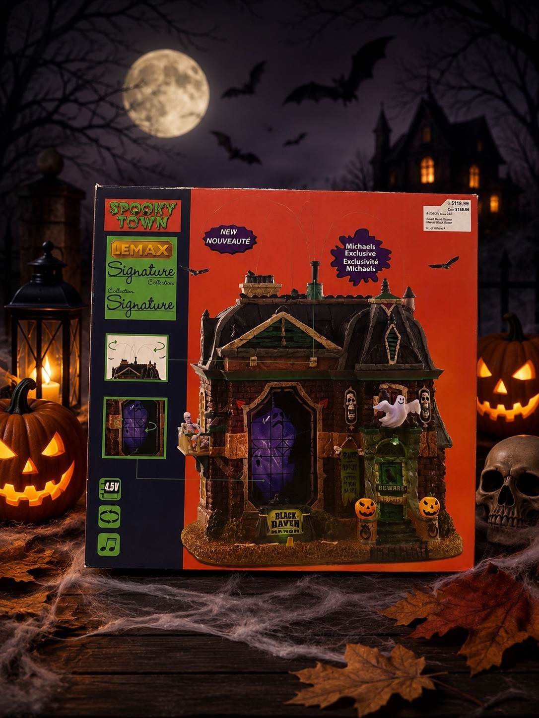 Lemax Spooky Town Black Raven Manor Halloween Signature Collection Retired 05605