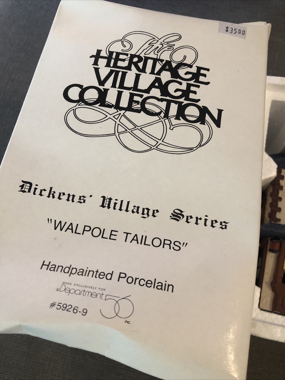 🔥Dept 56 “Walpole Tailors” Dickens Village Series #5926-9 Retired Hand painted