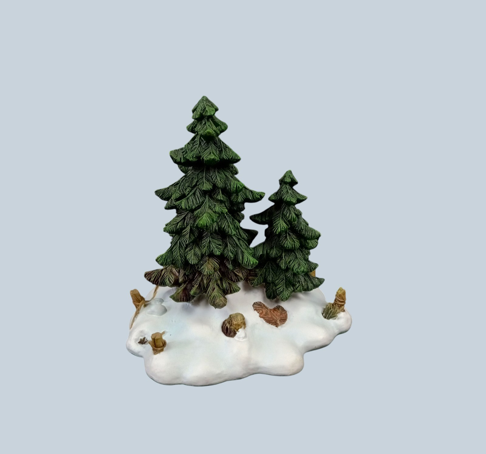Dept. 56 Village Double Pine Trees #52619 Snow Village Retired Ceramic Accessory