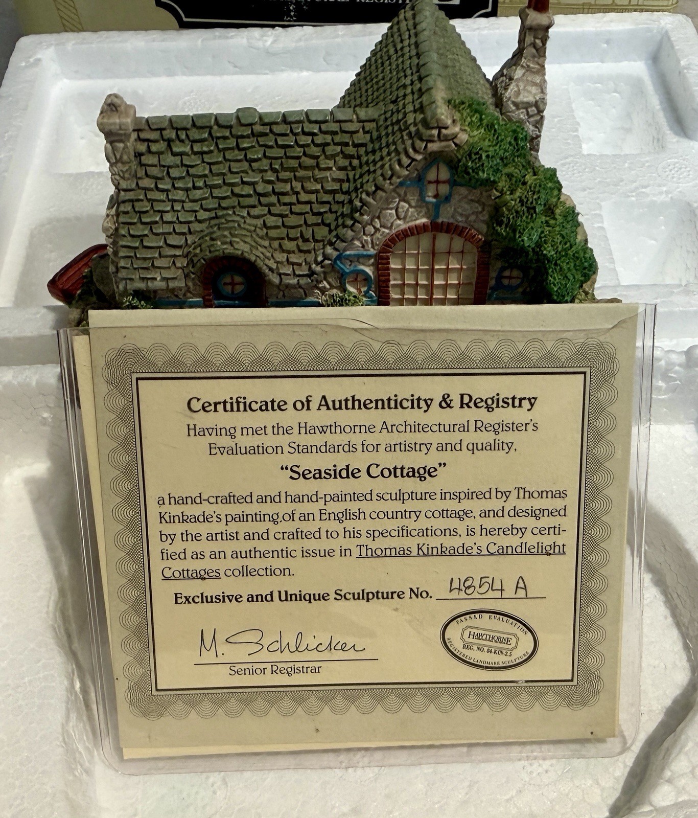 Hawthorne Architectural Register Thomas Kinkade Seaside Cottage Signed Boxed COA
