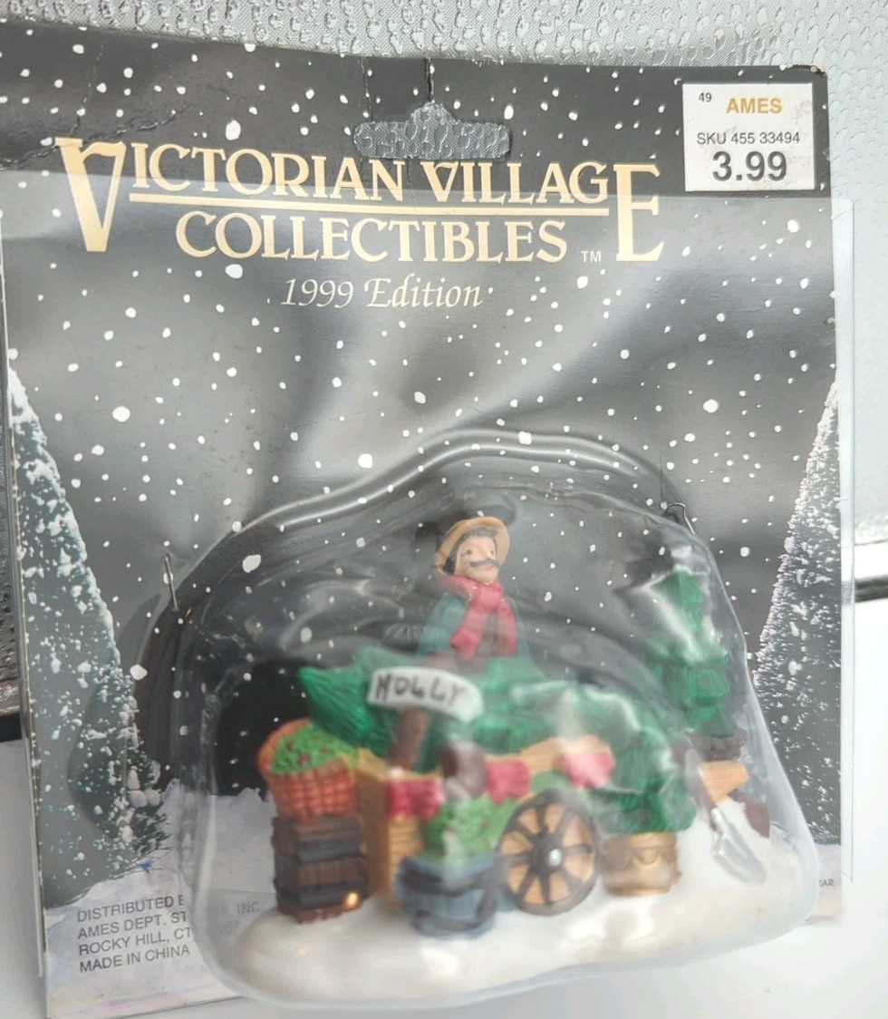 Victorian Village Collectibles 1999 Christmas Village Figure Man Selling Trees