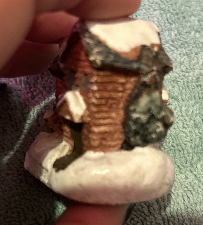 Christmas Holiday Decoration 5 Miniature Houses/ Winter Village Buildings 1-2”
