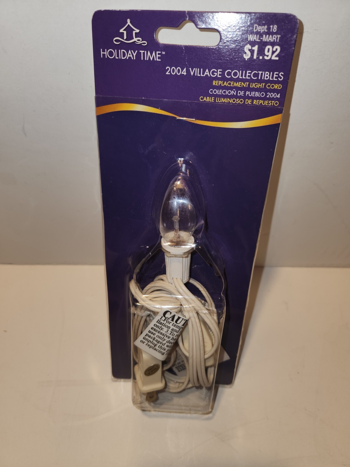 Holiday Time Replacement Light Cord Christmas House Dept 18 White (4′?) X449-712