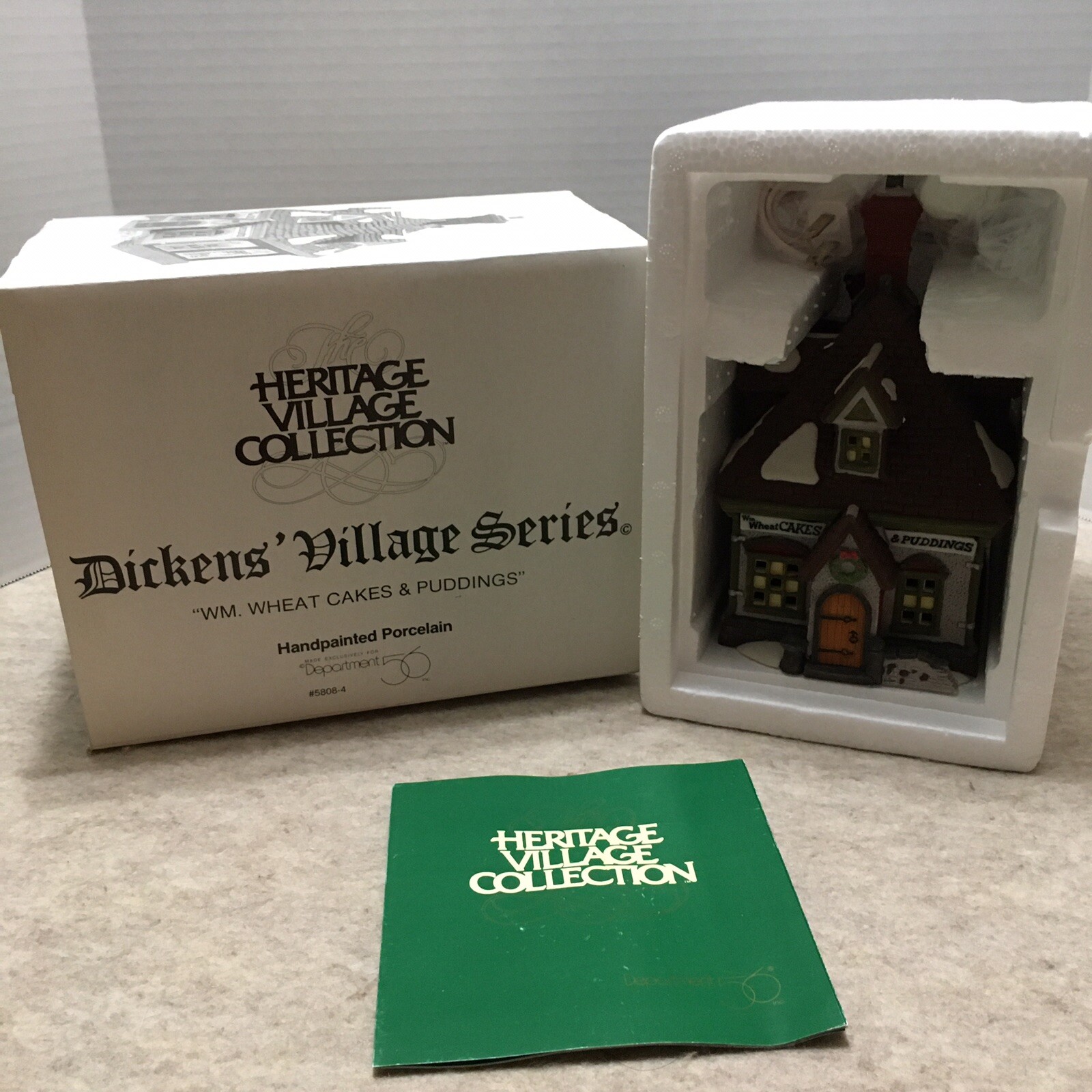 Dept 56 Dickens Village “Retired 1993” WM. Wheat Cakes & Puddings #5808-4