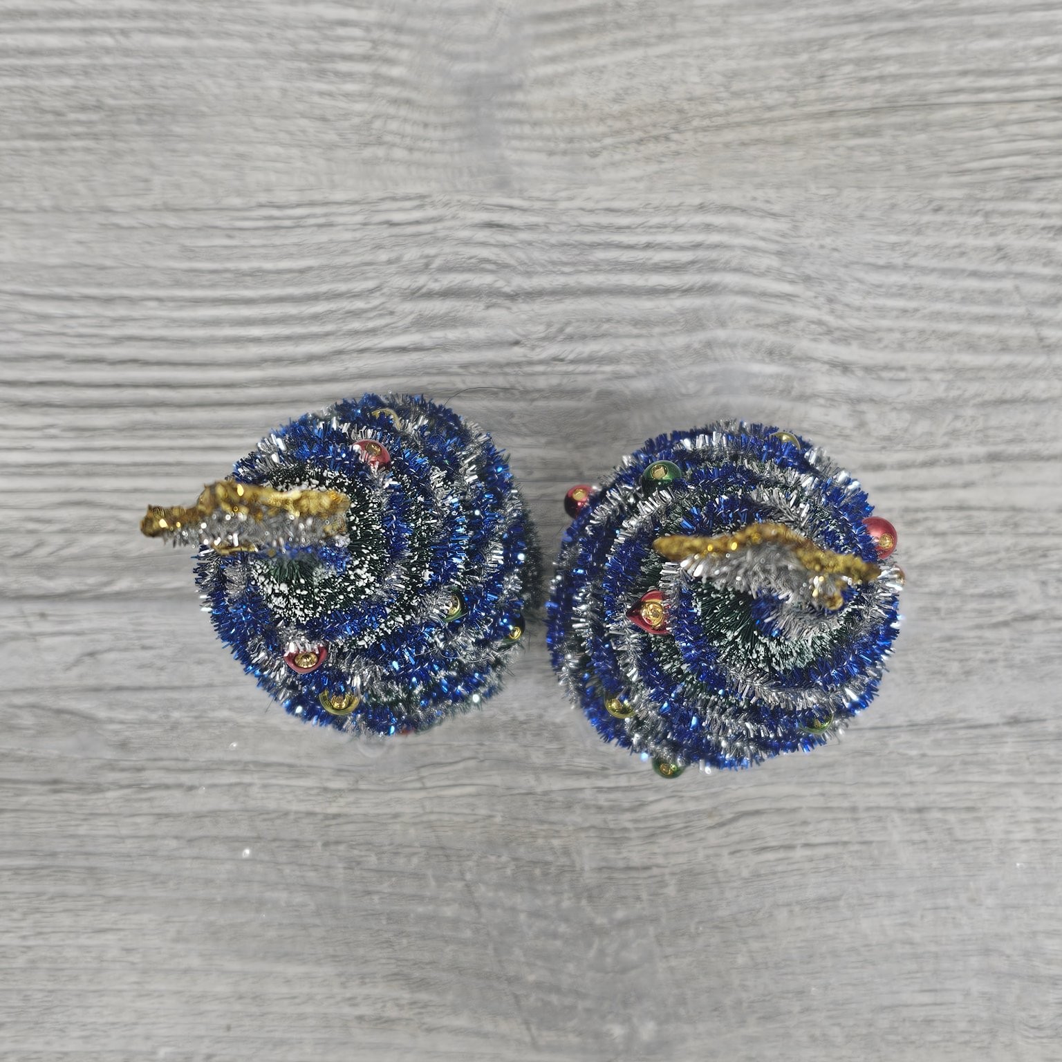 Department 56 Decorated Sisal Trees Holiday Village Accessories Set of 2