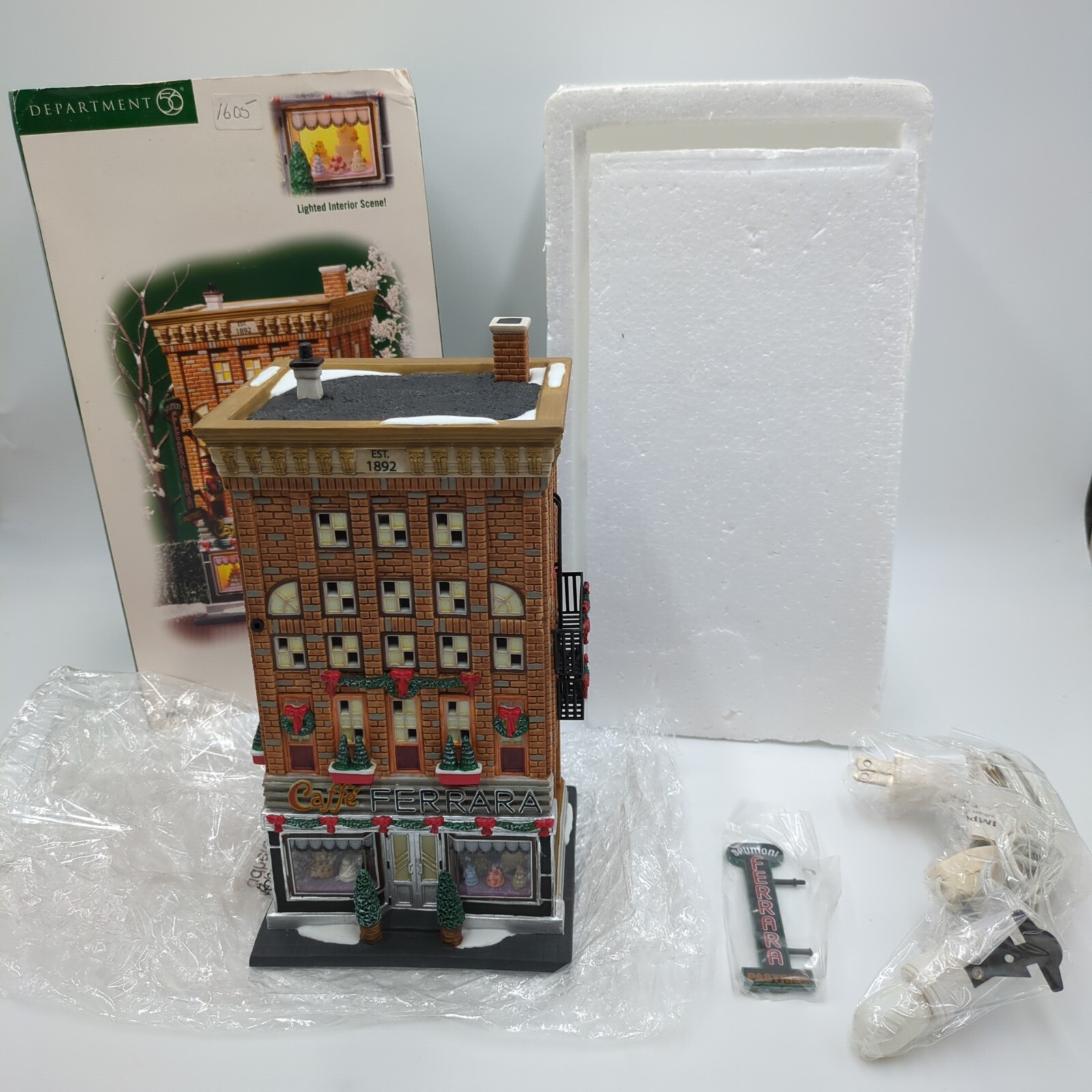 Dept 56 CHRISTMAS IN THE CITY FERRARA BAKERY and CAFE Mint Condition with Box