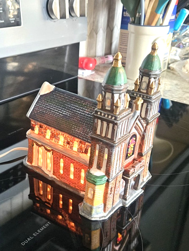 Galleria Hand Painted Porcelain Collectable Lighted Church Christmas Decoration