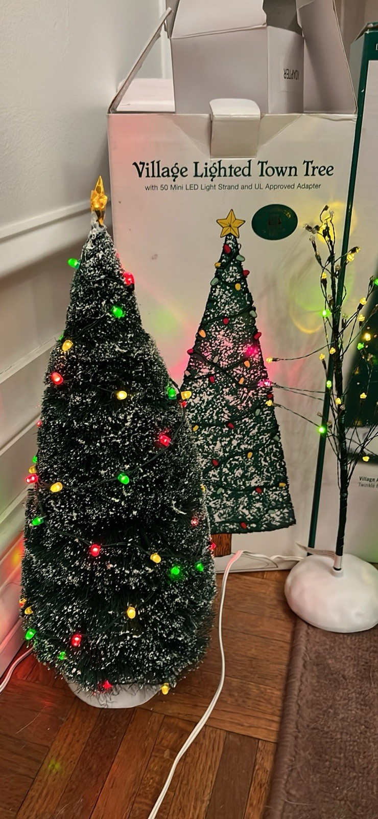 Lot Dept 56 Village Accessories Twinkle Bright Topiary Large Lighted Town Tree