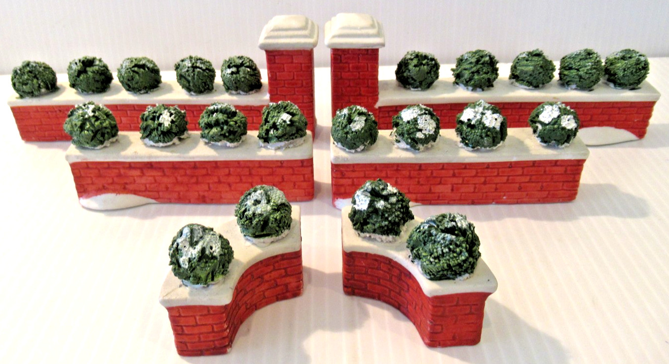 LEMAX “PORCELAIN BRICK WALL” ~ (SET OF 6) ~ (1991) ~ *** DICKENS VILLAGE ***