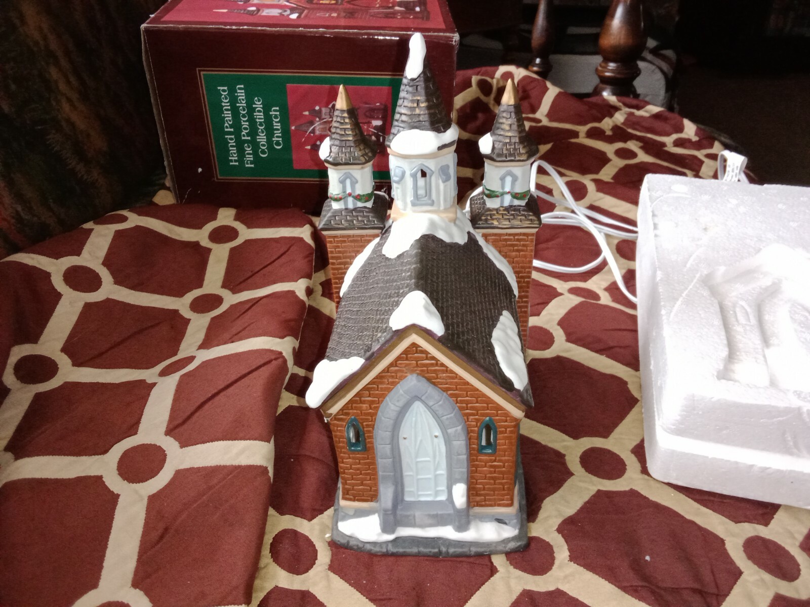 Galleria Hand Painted Porcelain Church Collectible TPH-124 Christmas Village