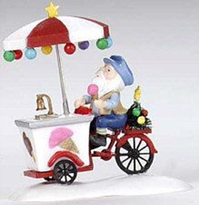 Dept 56 North Pole Village ICY DELIGHTS #56808 Santa Ice Cream Bike w/ Box-New