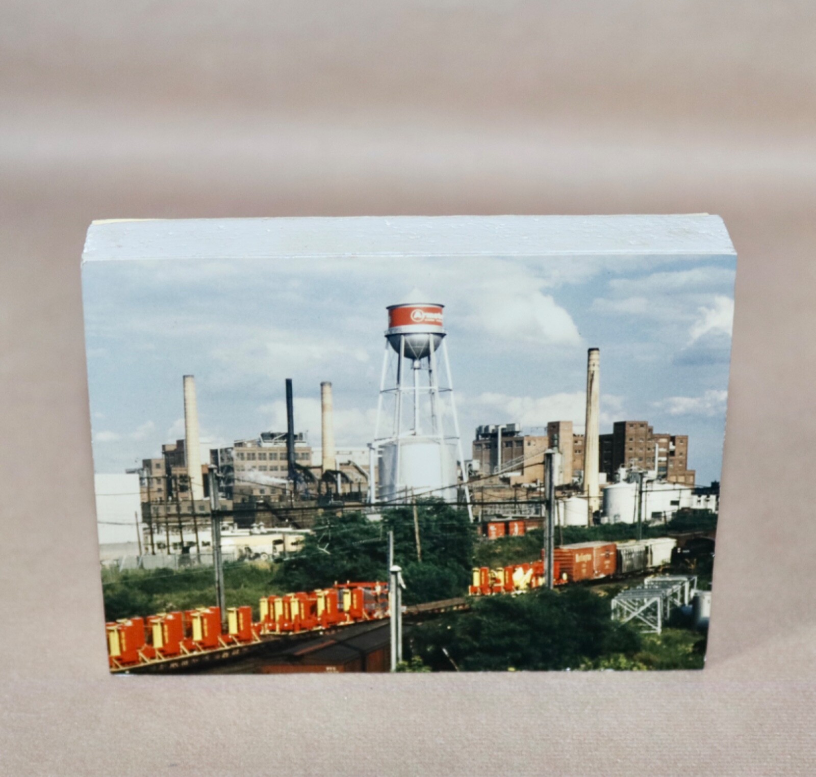Armstrong Floor Plant ~ Lancaster PA July 1961 Photo On Wood Shelf Sitter