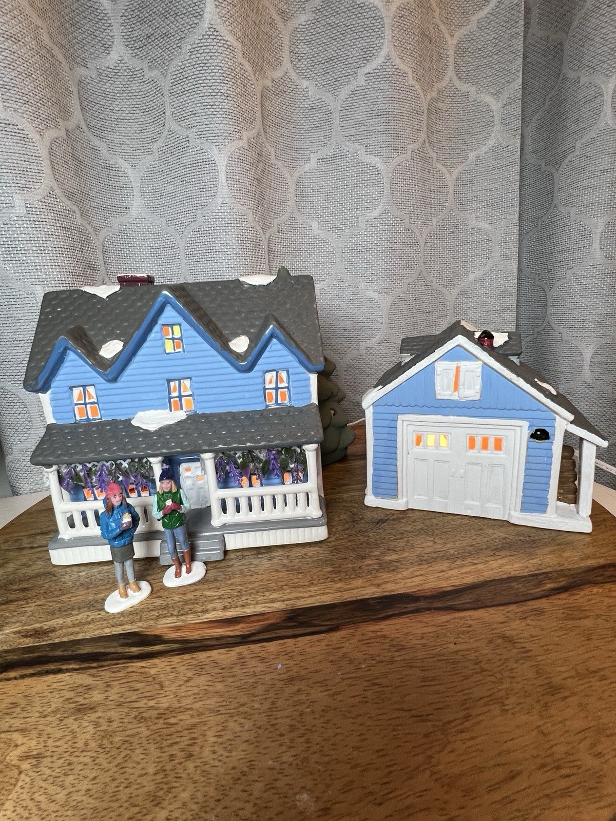 Gilmore Girls Lorelei’s House & Garage Christmas Village Dept 56 Altered Art