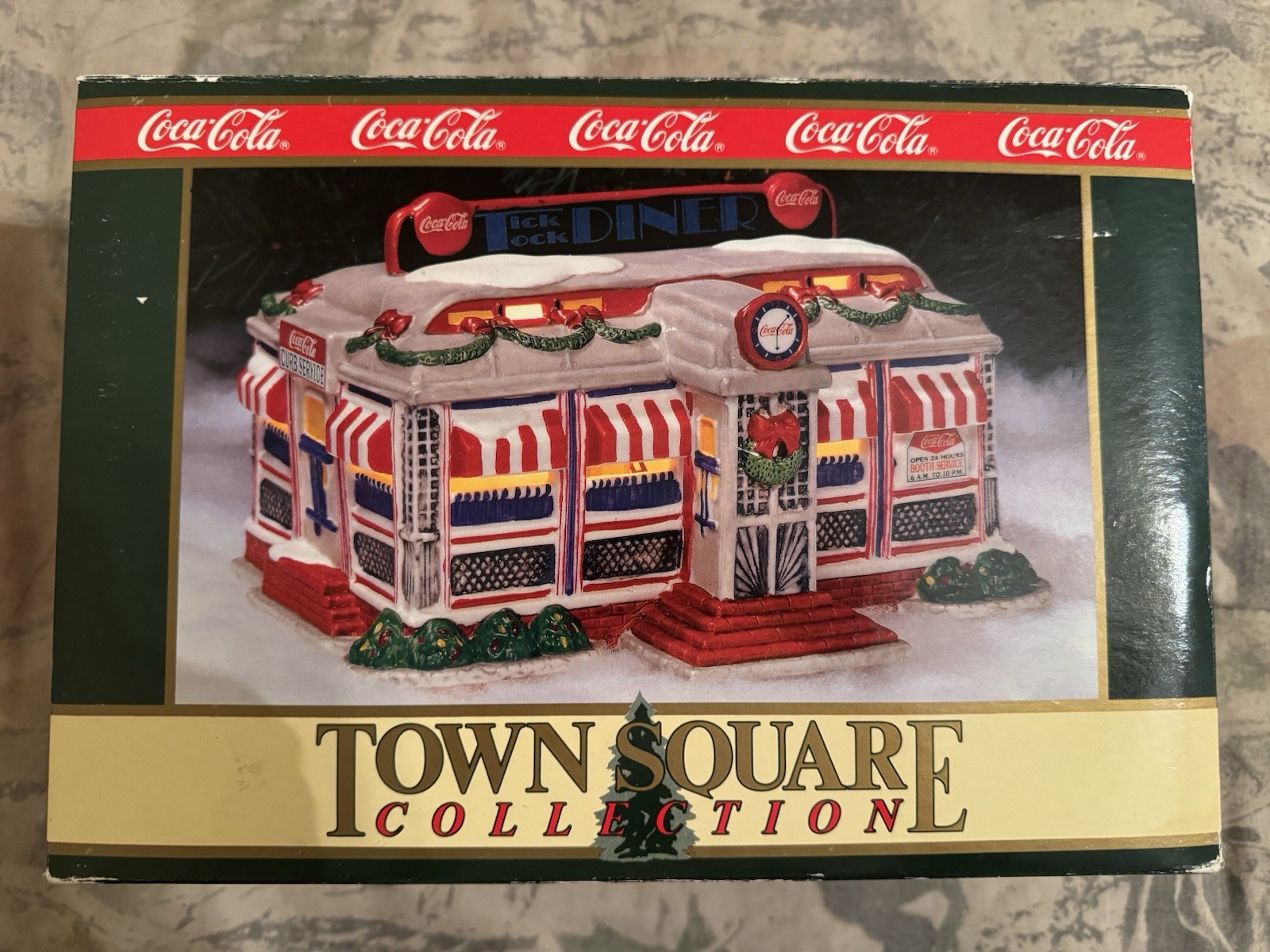 Coca-Cola Town Square Collection Tick Tock Diner, Holiday Decor, 1994, New OB
