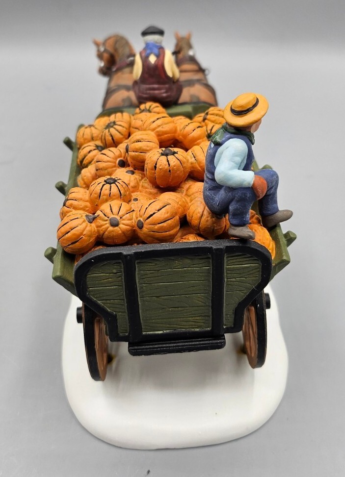 DEPT 56 Retired 1995 Heritage Village Fall HARVEST PUMPKIN HORSE WAGON 56591