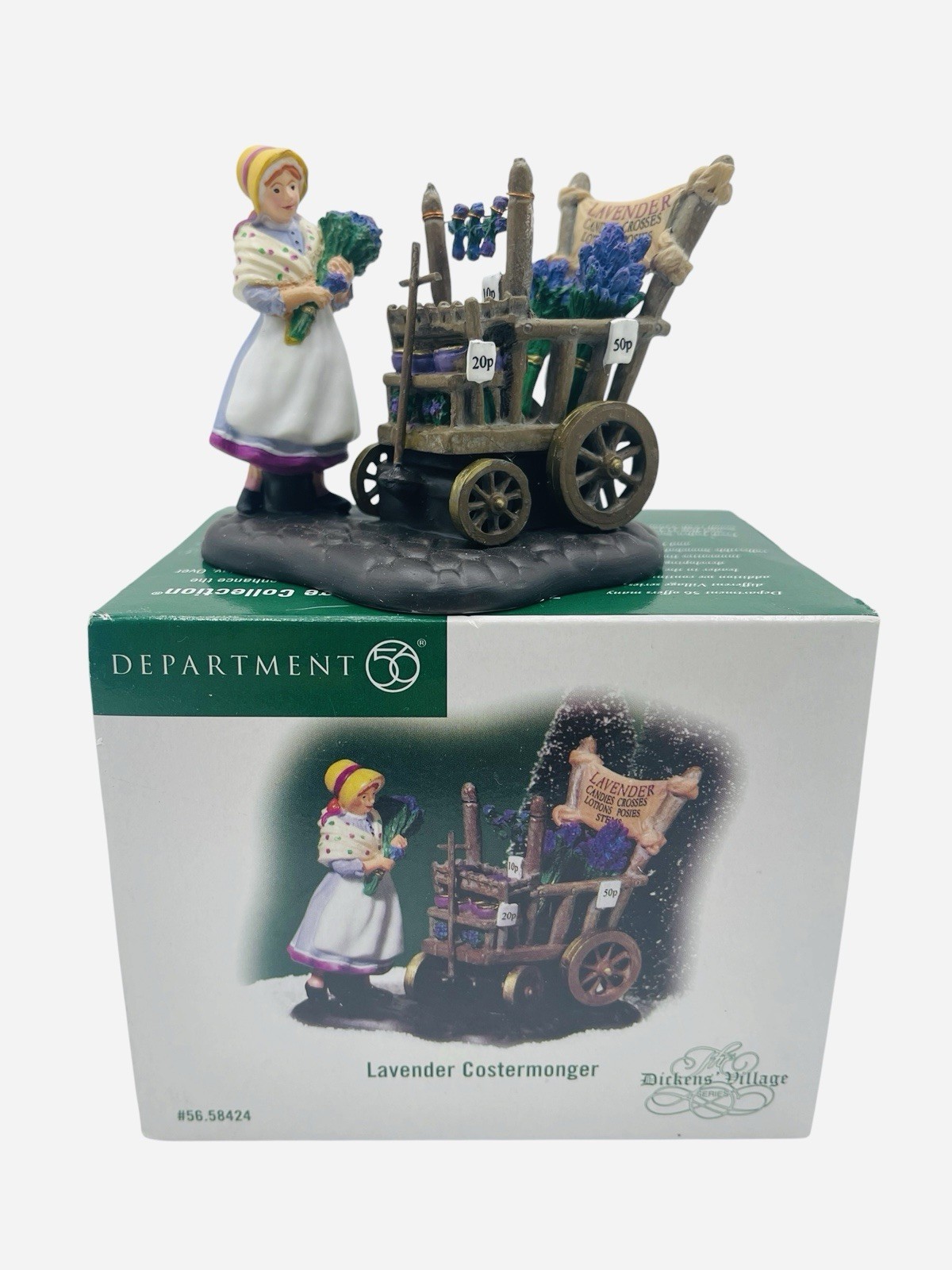 DEPT 56 Dickens Village Series #58424 LAVENDER COSTERMONGER 2005 Retired