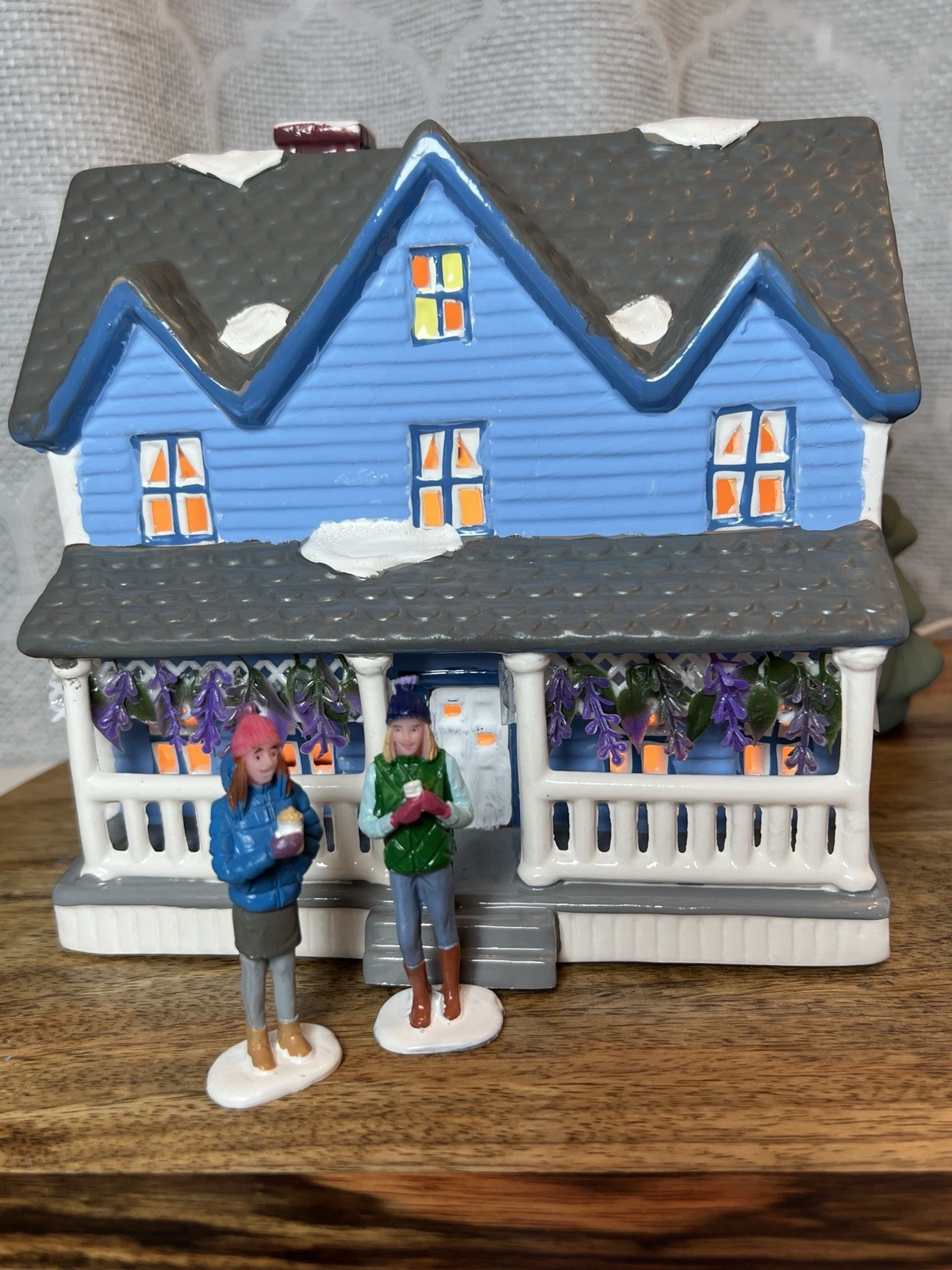 Gilmore Girls Lorelei’s House & Garage Christmas Village Dept 56 Altered Art