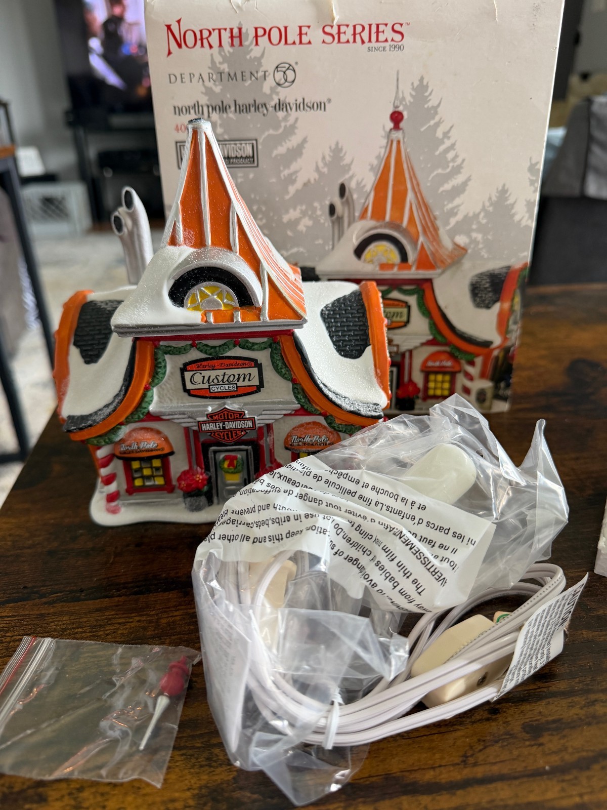 Department 56 North Pole Series HARLEY CUSTOM SHOP Retired Dept. 56 USED