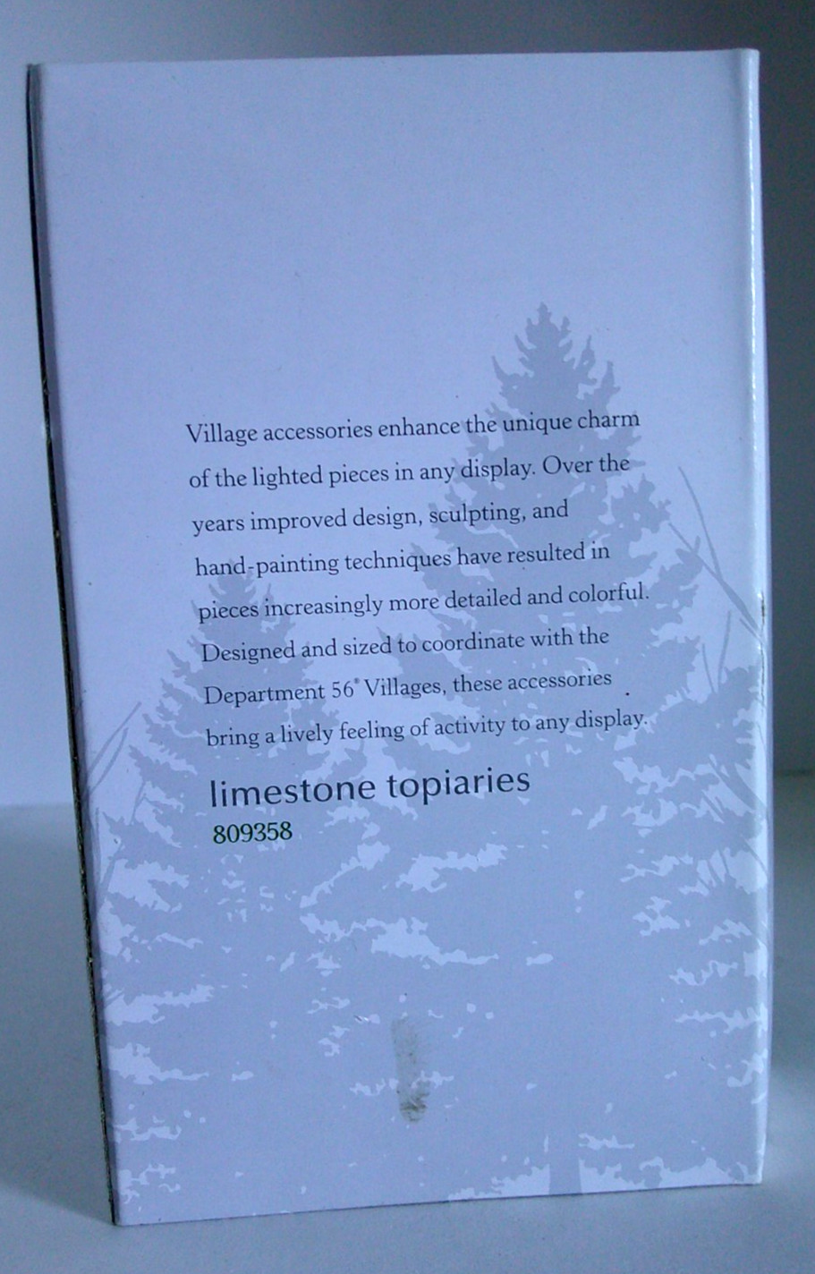 DEPT 56 “Village Accessories” – LIMESTONE TOPIARIES – Set of 2 – #809358 – NEW
