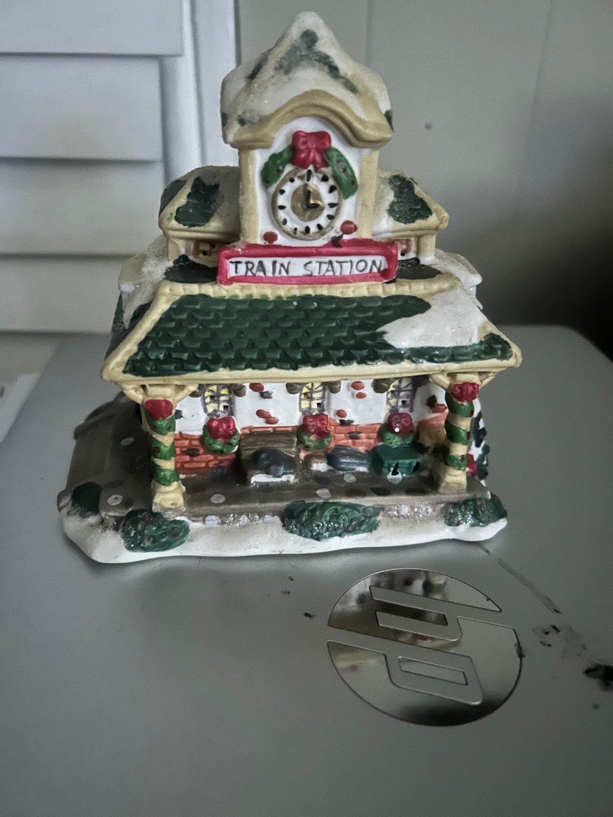 Cobblestone Train Station christmas village decorations