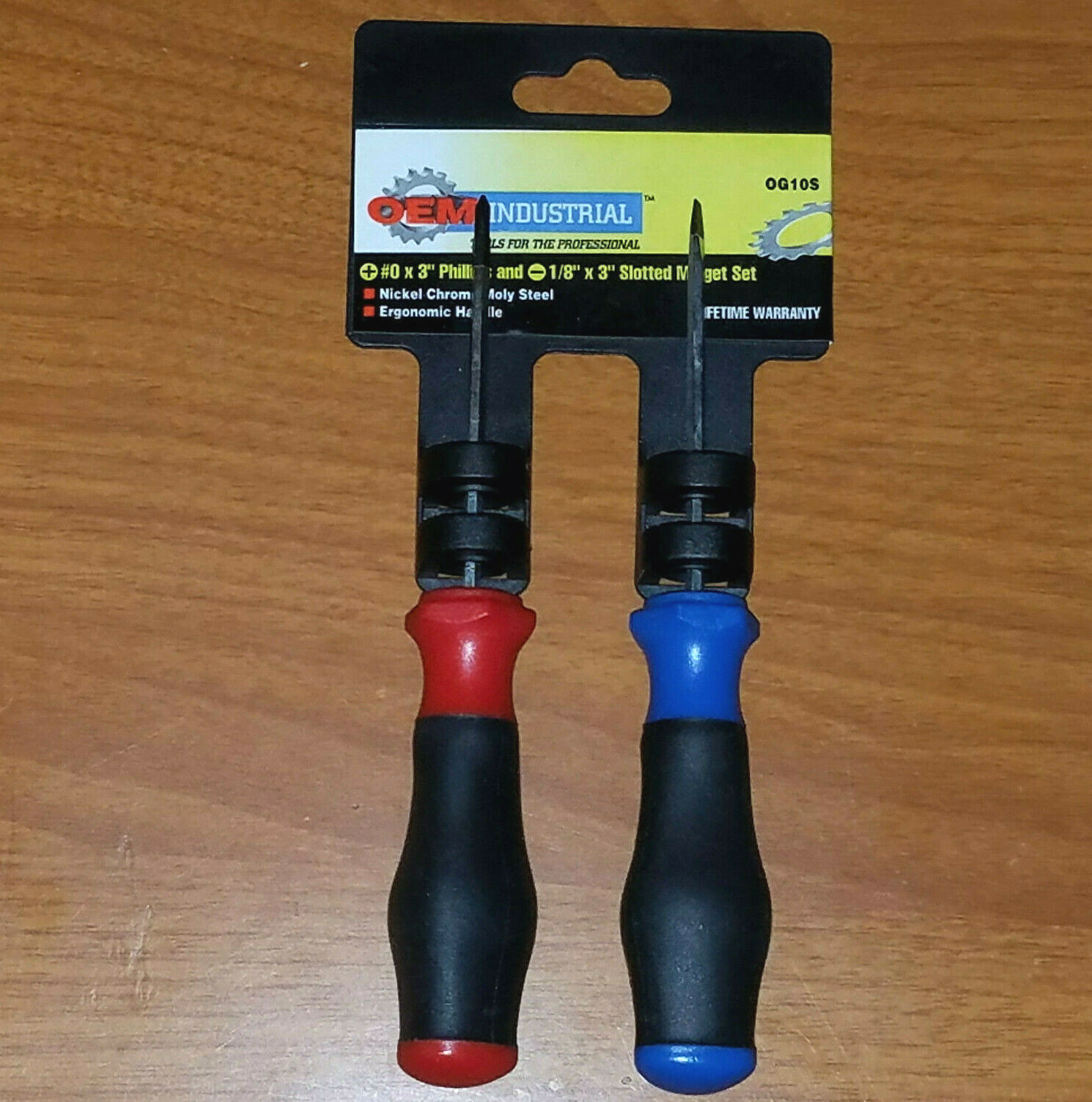 OEM Industrial Screw Driver Set 2 Piece 6 1/2 inch OG10S Nickel Chrome Ergonomic