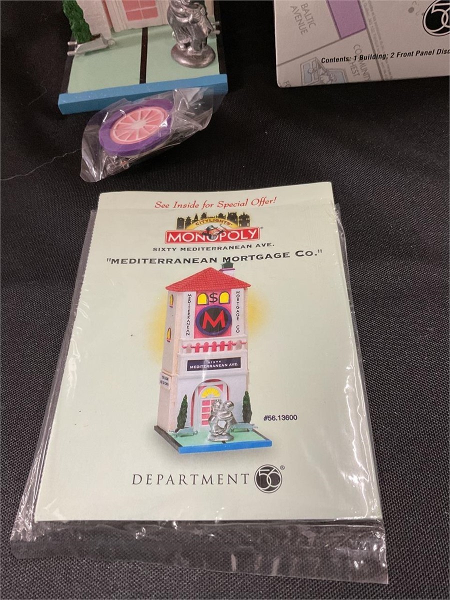 Department 56 Monopoly CityLights “Mediterranean Mortgage Co. (Missing Cord).