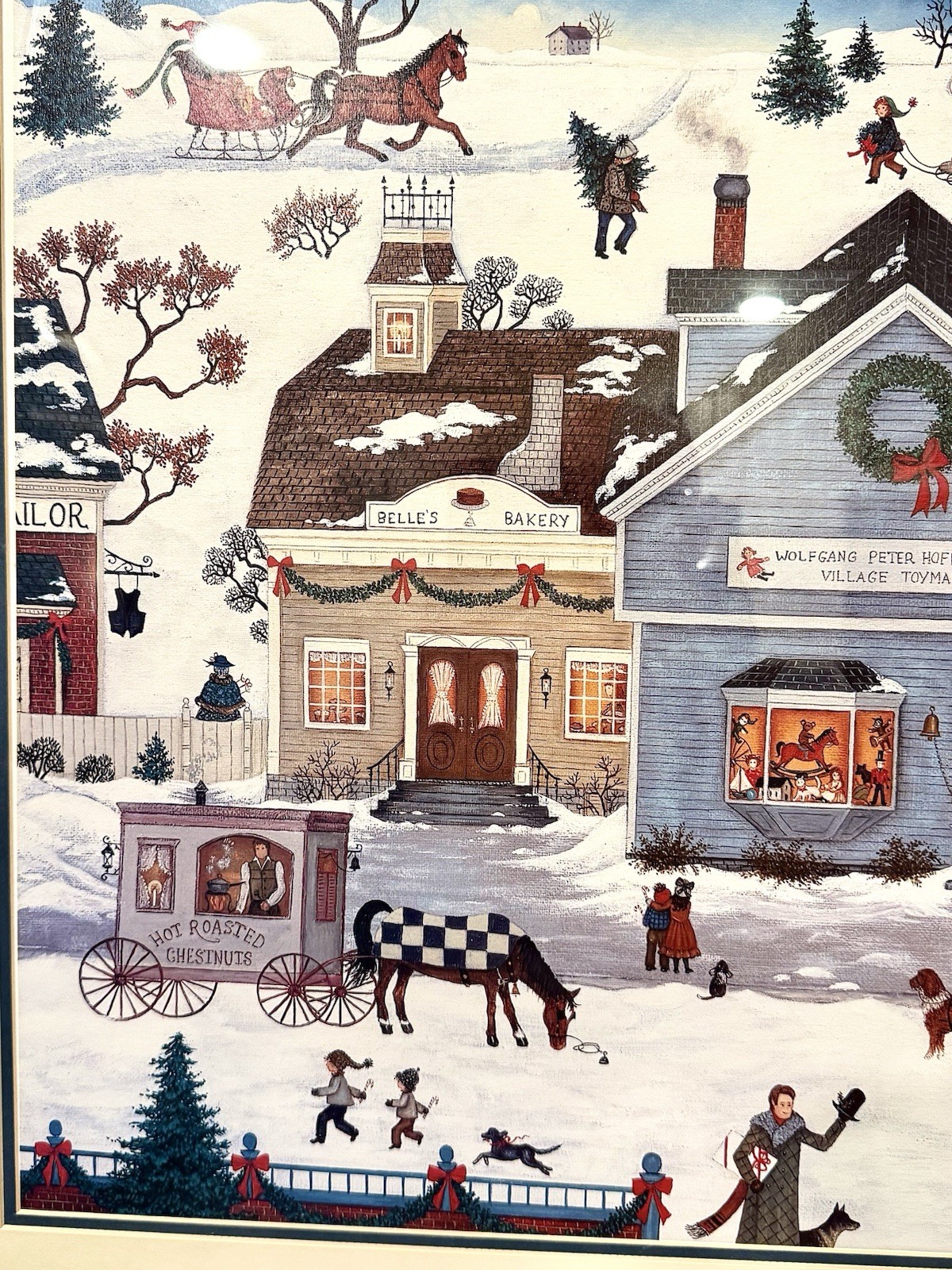 Americana Folk Art Titled “The Village Toymaker” (1987) By Linda Nelson Stocks