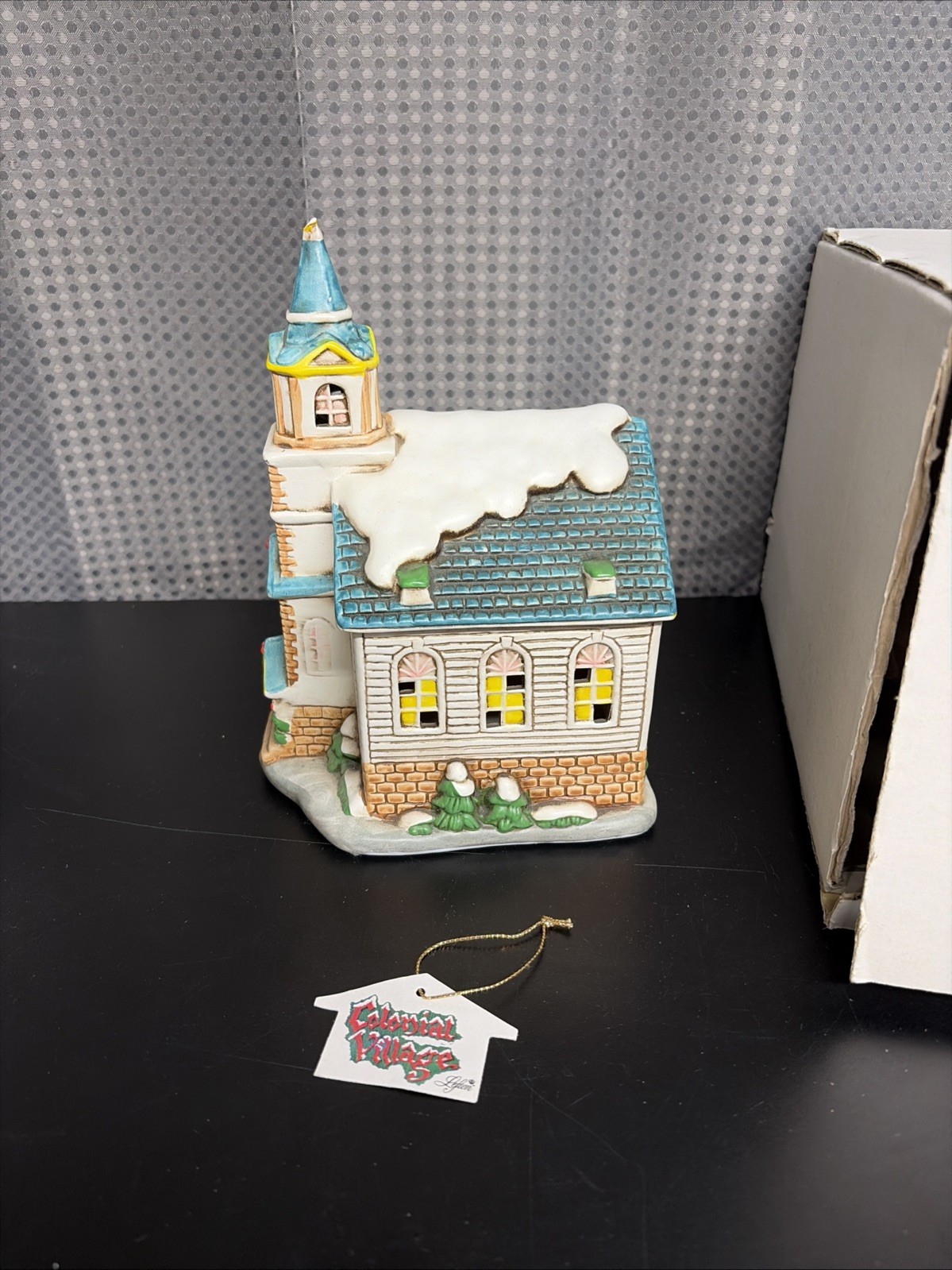 Vintage 1986 Colonial Village Lefton Church- No Light W/Tag And Original Box