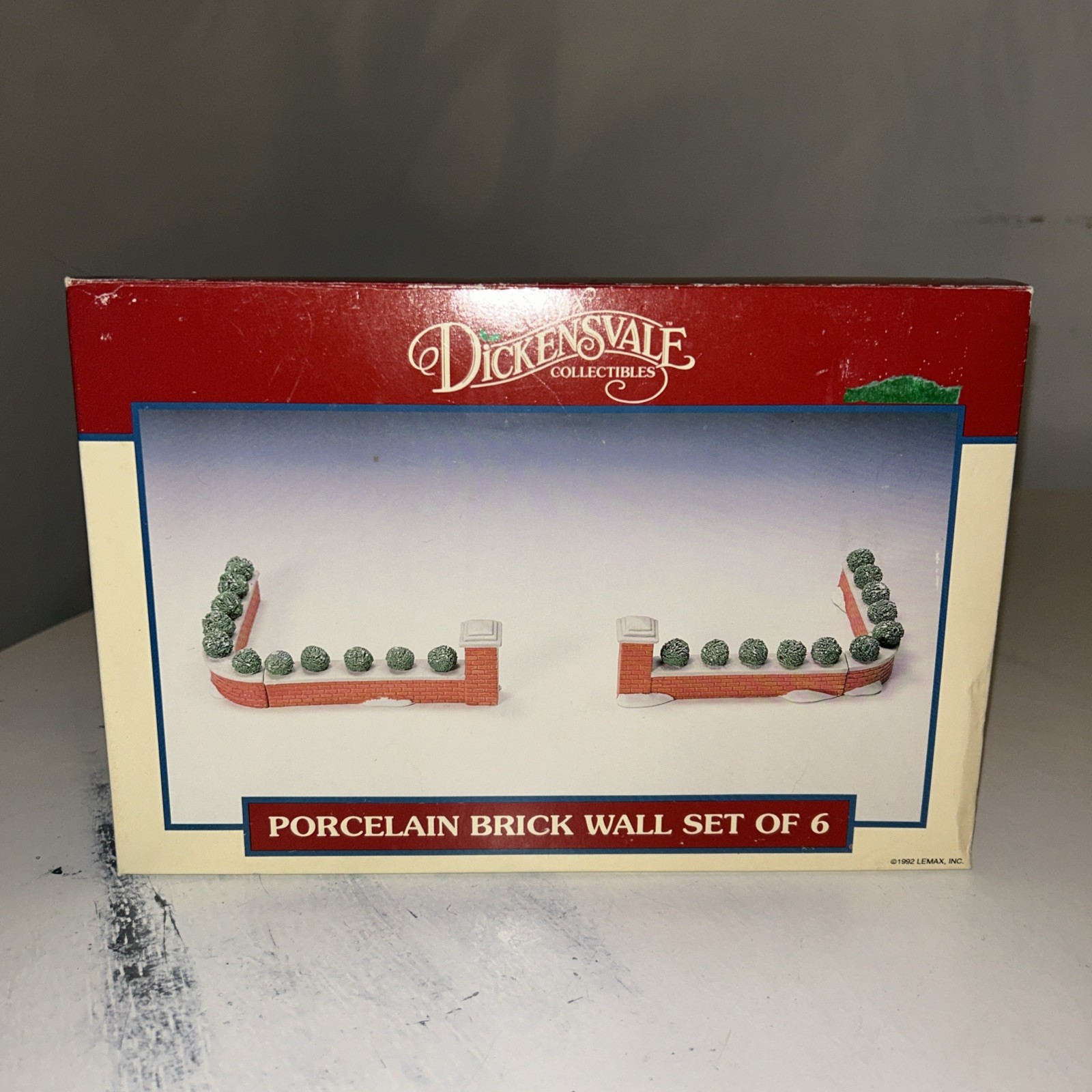 Lemax Dickensvale Collectibles Porcelain Brick Wall 6pcs 1992 Christmas NIB