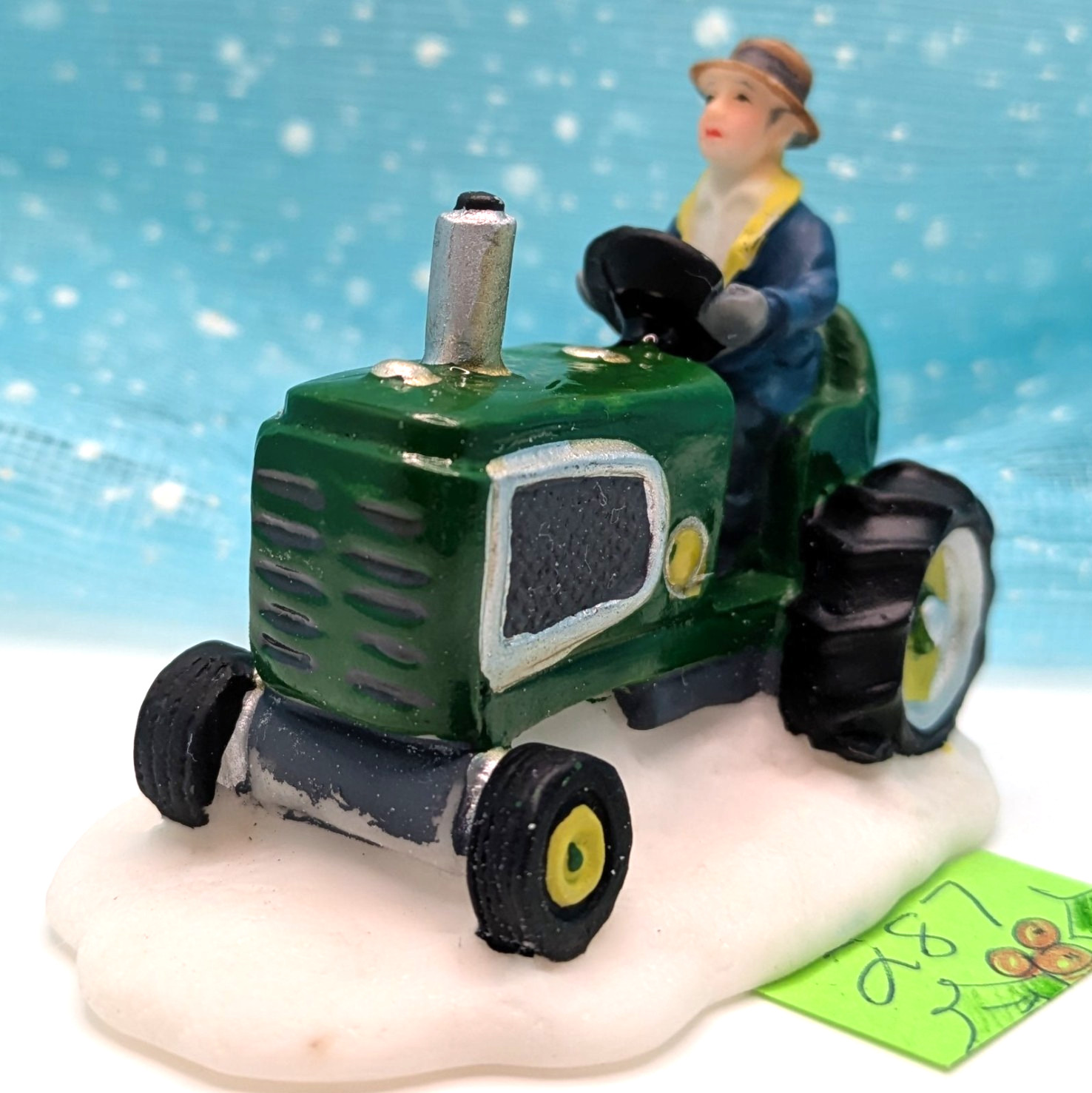 *MISSING PAINT* O’Well farmer tractor Christmas Village Figurine NO BOX INV287