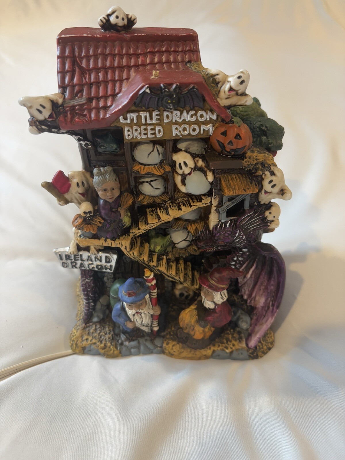 VTG 90s Halloween Haunted Little Dragon Breed Room Ireland – Lighted Porcelain