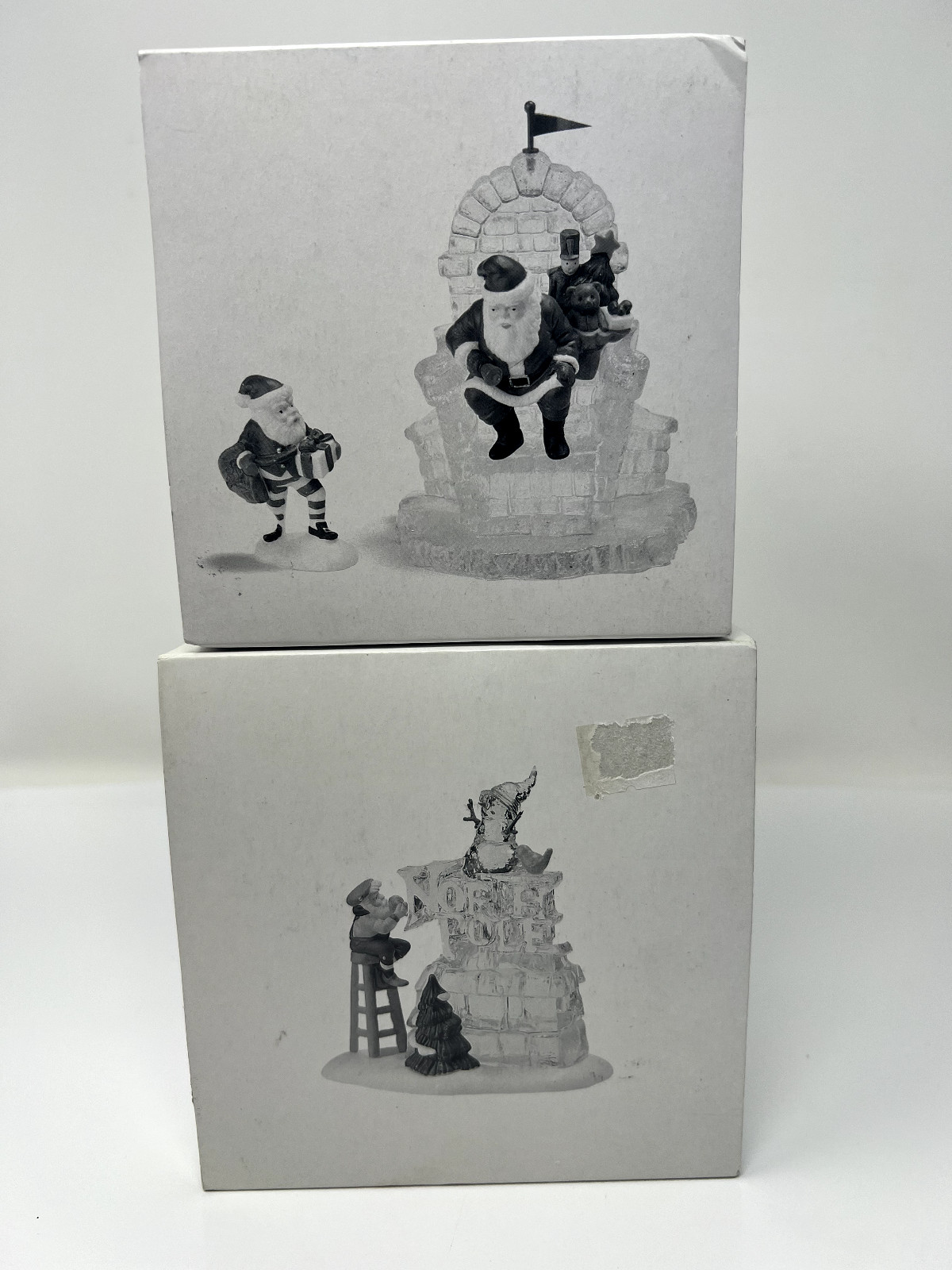 Dept 56 North Pole I’ll Need More Toys & A Busy Elf 2 Sets Igloo Ice