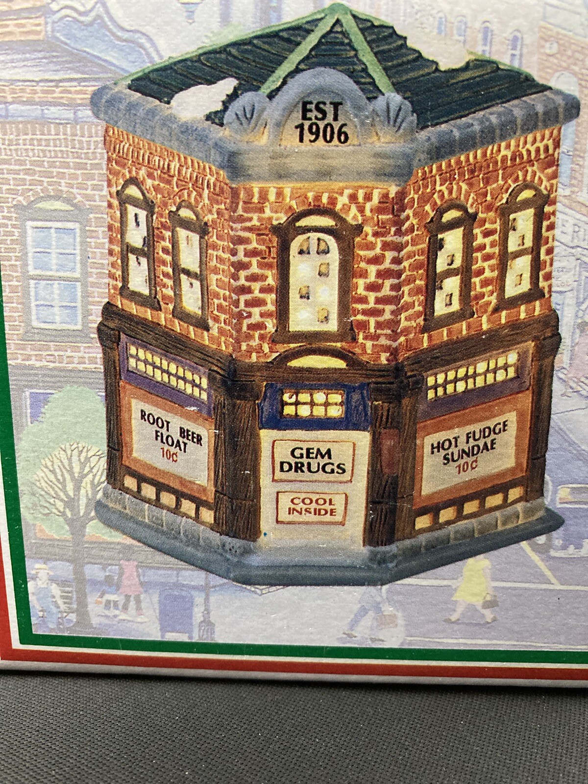 VTG 1993 Set of 5 Home Town America Collection Court House Barber Gem Drugs Cafe