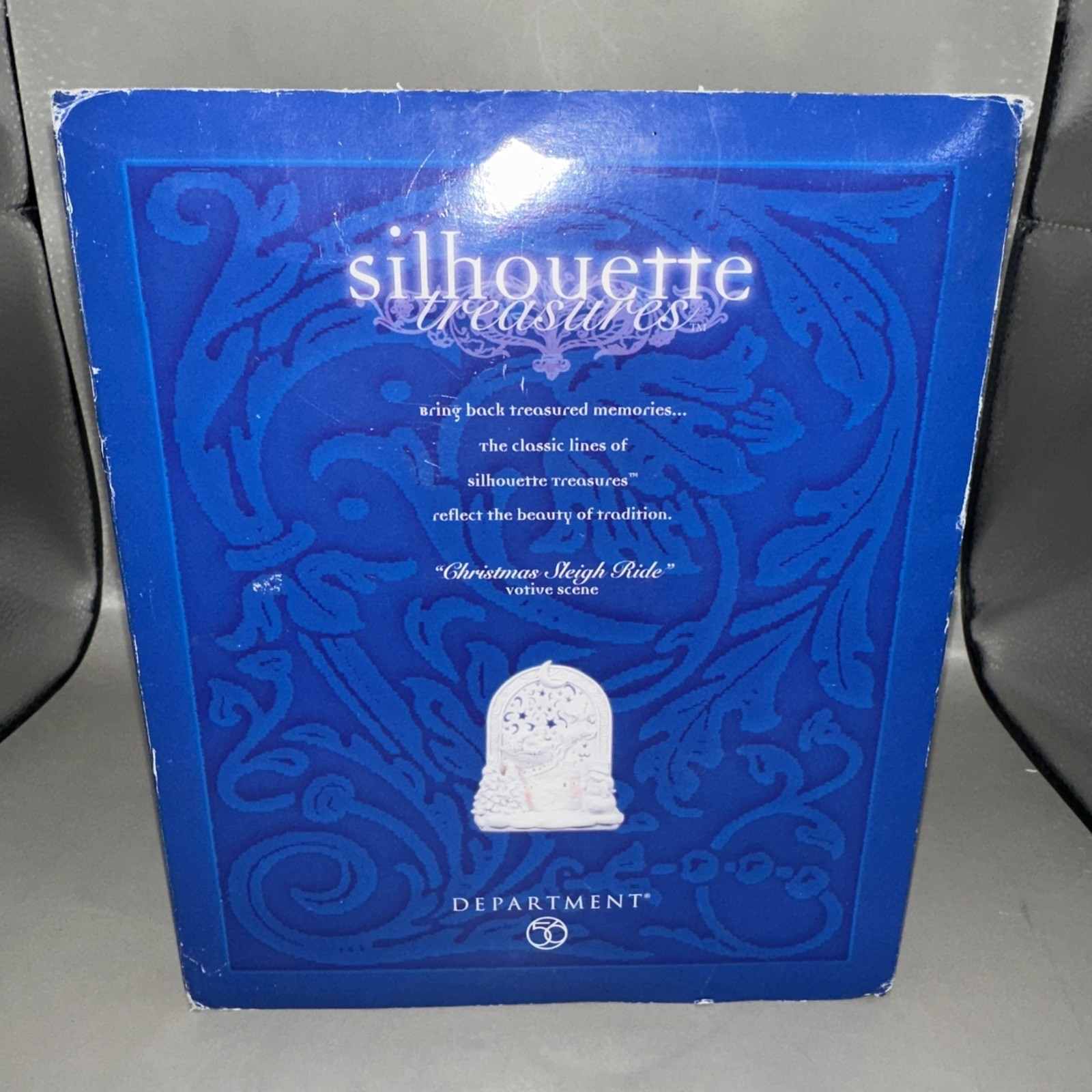 DEPT. 56 SILHOUETTE TREASURES ‘CHRISTMAS SLEIGH RIDE’ VOTIVE SCENE – ORIG BOX