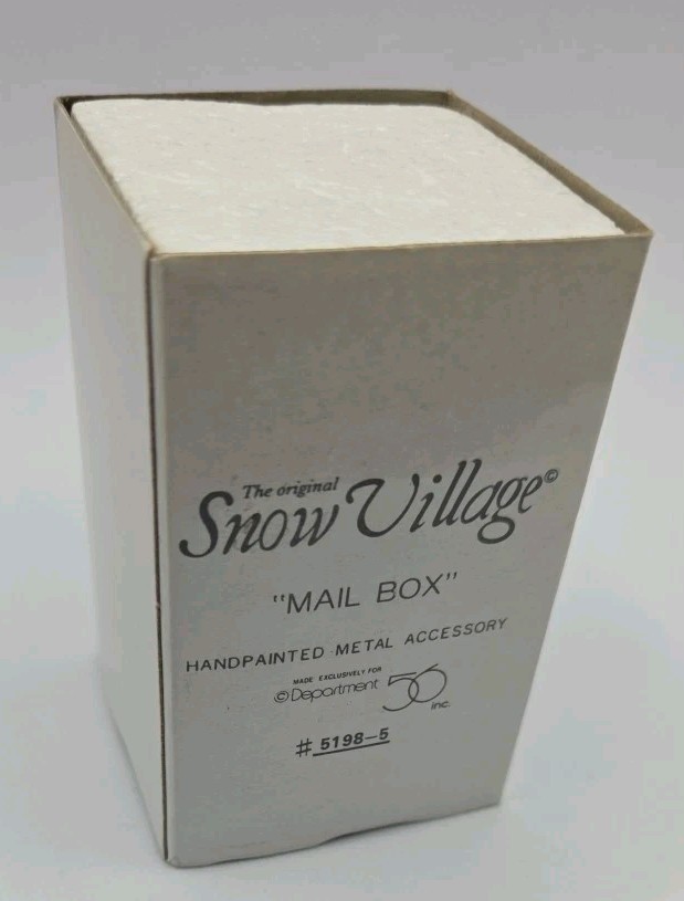 Dept 56 Original Snow Village Hand painted Metal Accessory Mail Box 5198-5