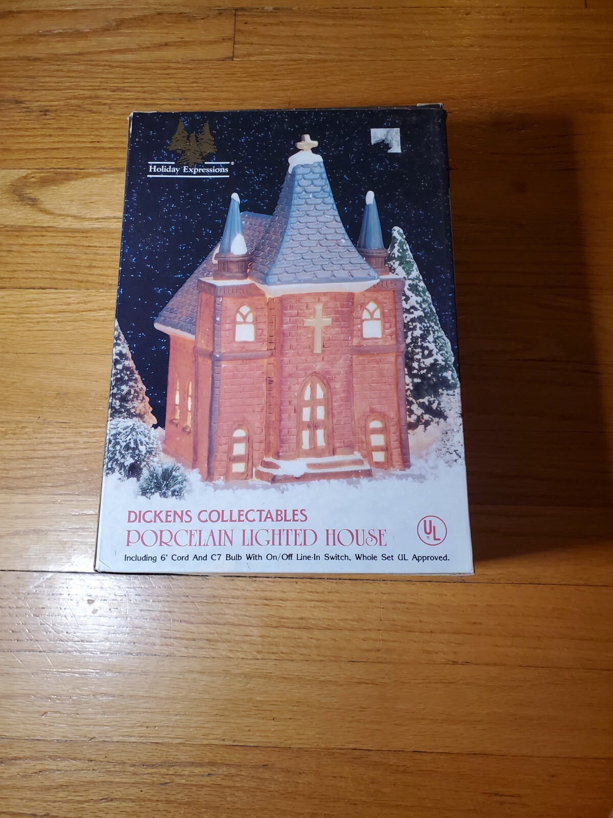 Holiday Expressions Dickens Collectible Porcelain Lighted House Church Christmas