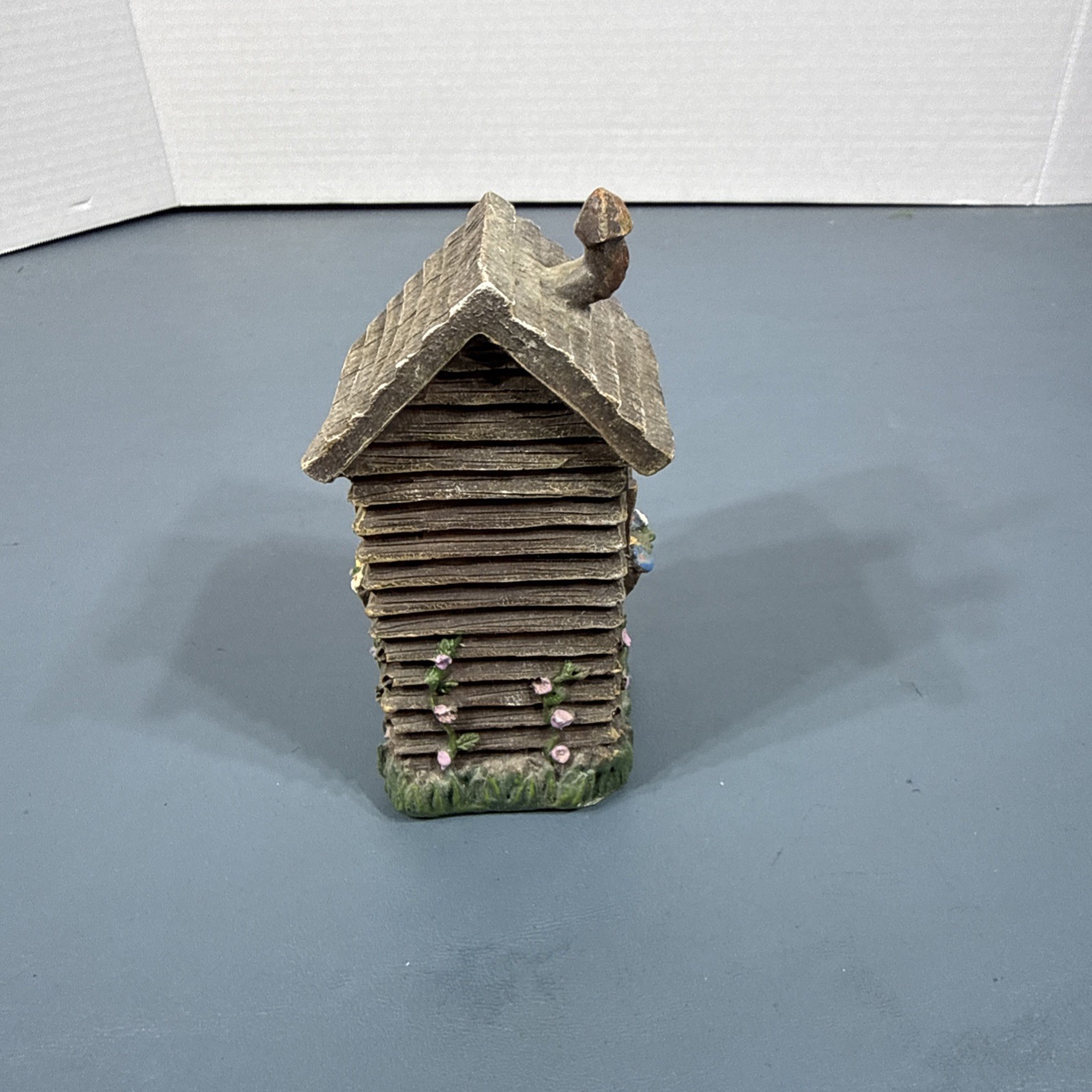Vintage Out House Racoon on Roof Resin 5″ Tall