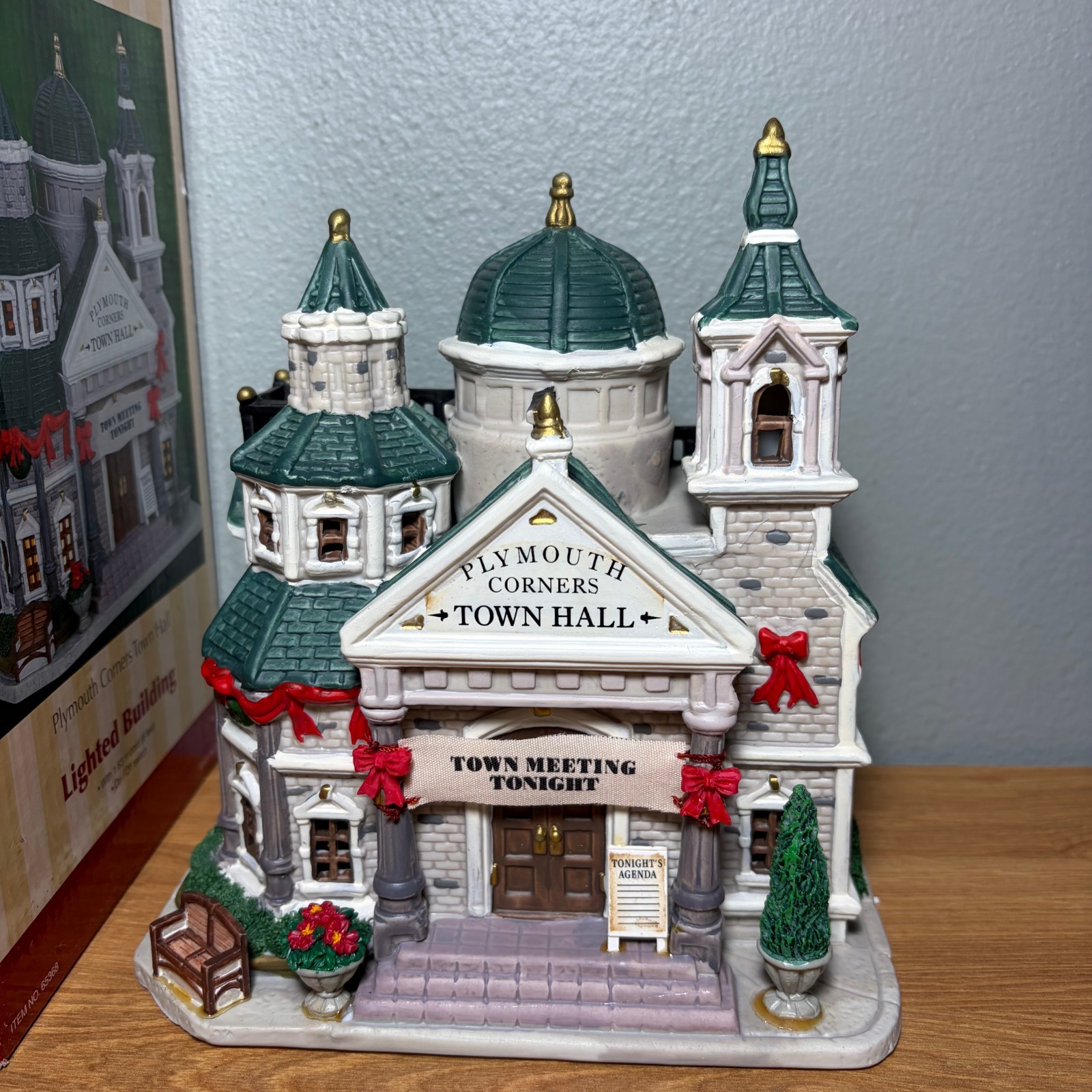 Lemax Plymouth Corners Village Xmas Town Hall Building Retired 2006 #65368