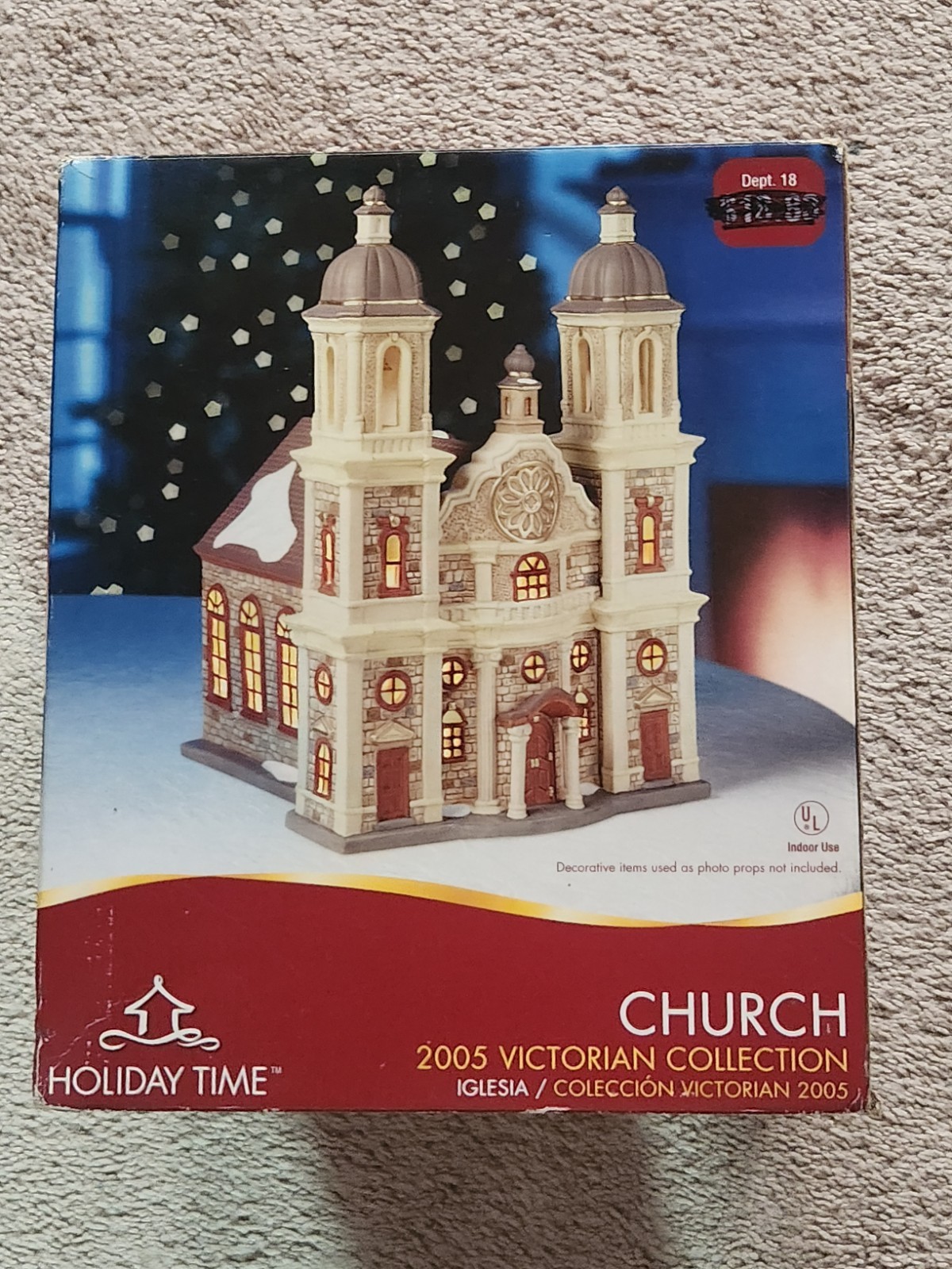 CHURCH Holiday Time Village 11 ½” Tall Lighted Cathedral Victorian Christmas