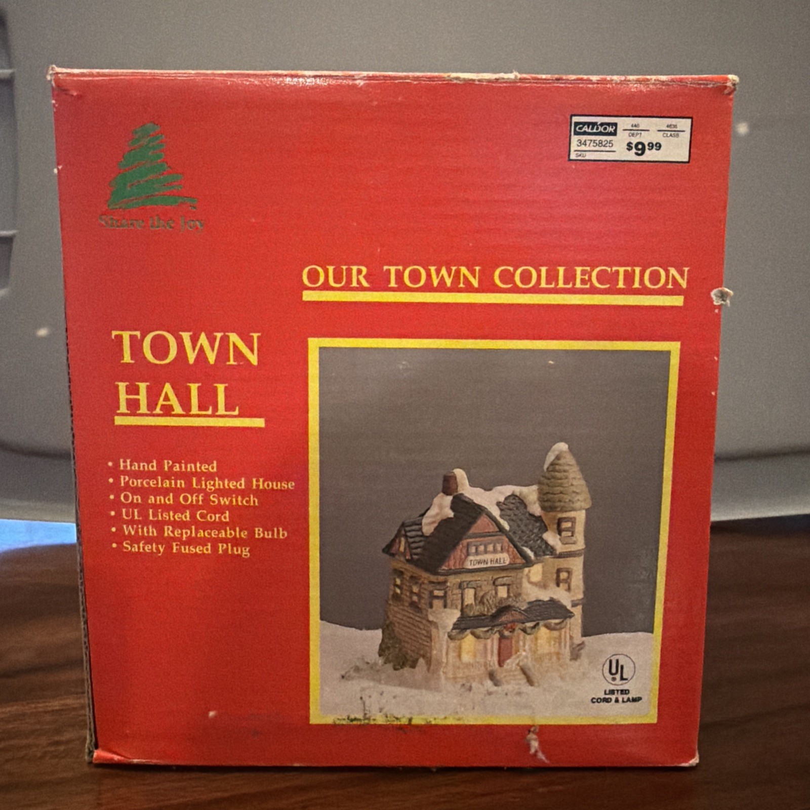 Vintage Share The Joy-Our Town Collection Christmas Village town hall