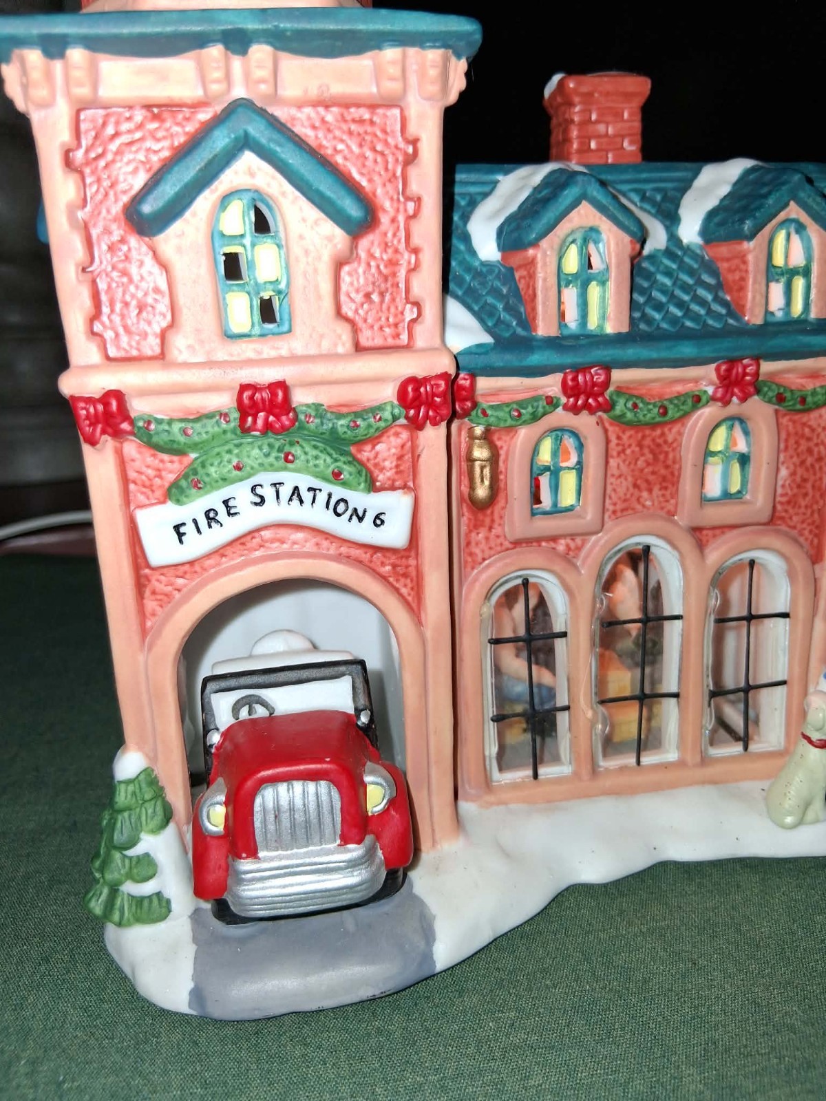 Vtg. Kmart Fire Station No. 6 Trim A Home Collection Christmas Village House