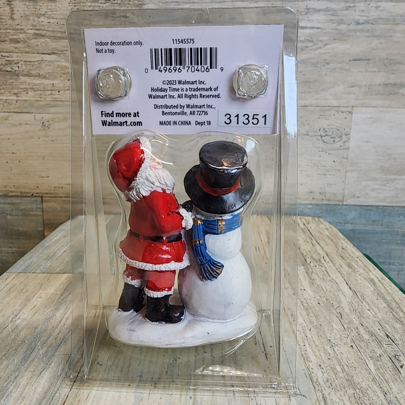 Holiday Time Christmas Village Accessory Santa & Snowman