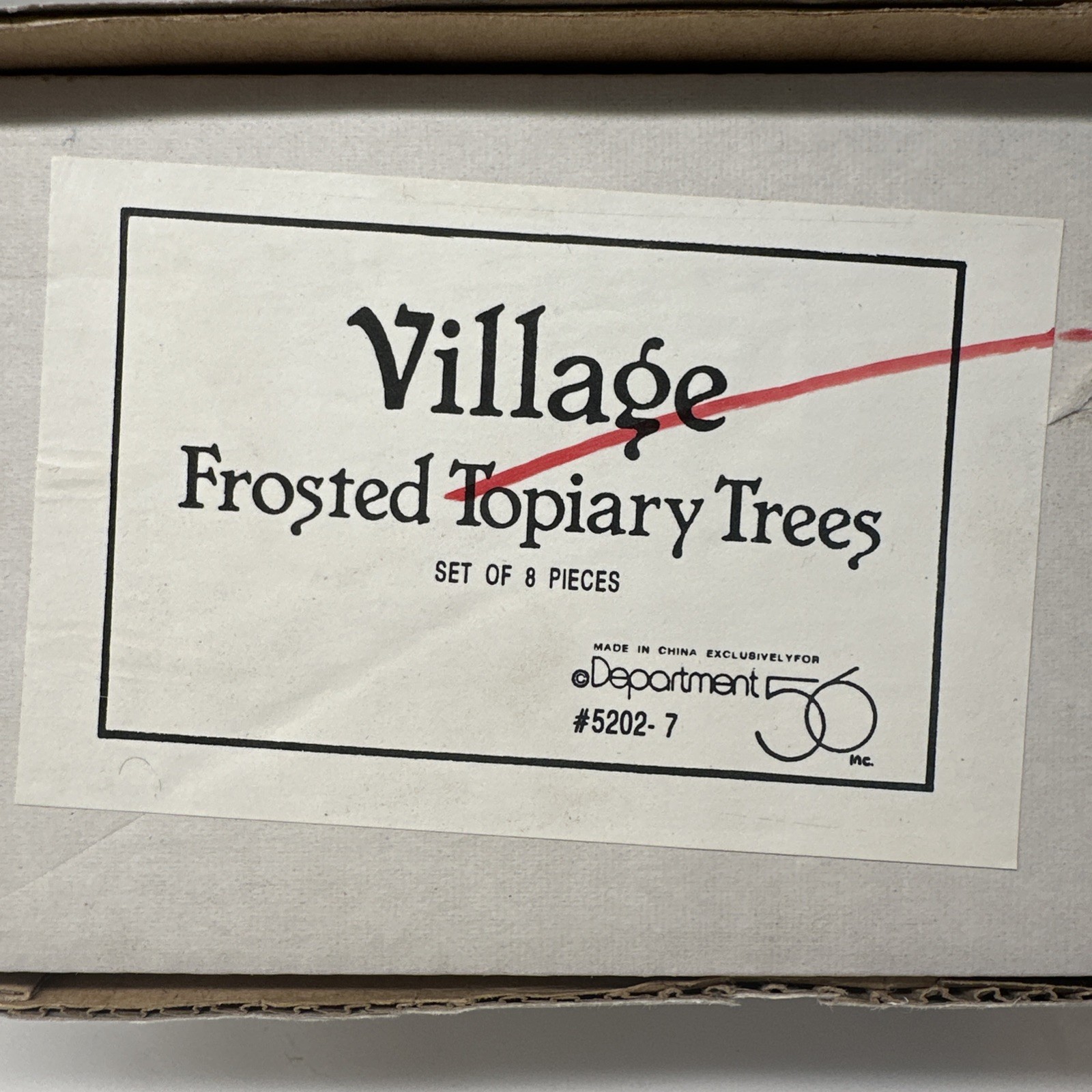 DEPT 56 Village Frosted Topiary Trees NEW Set Of 8 Pcs 5202-7 Retired VTG NIB*