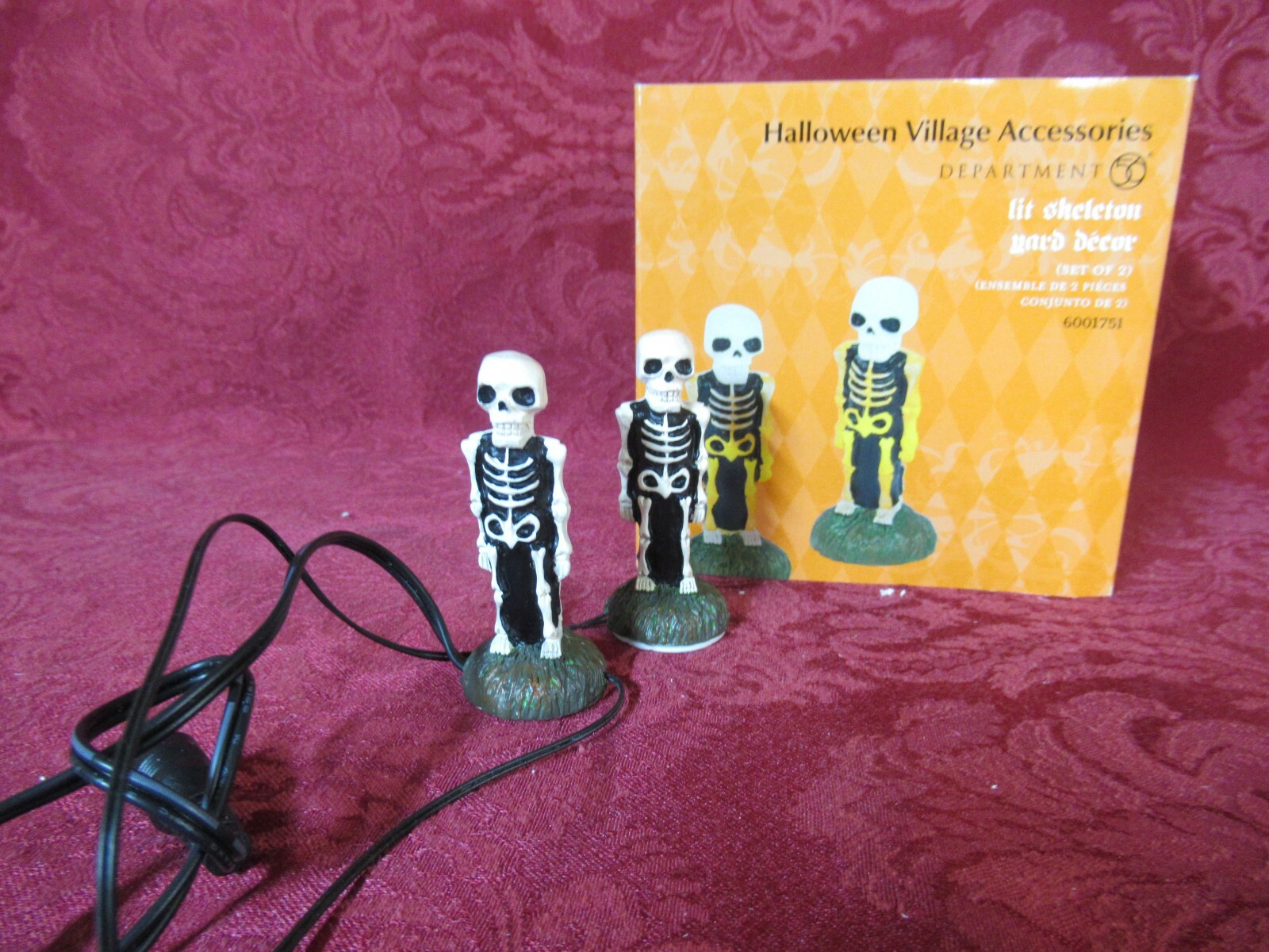 Department 56 Halloween Lit Accessory ~ Lit Skeleton Yard Decor