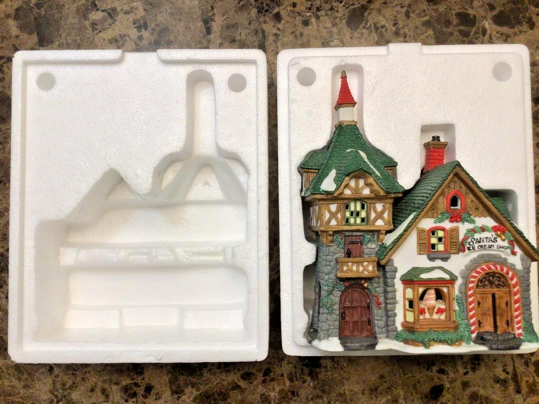 Heartland Village, “SANTA’S ICE CREAM SHOP” Porcelain House, Orig. Packaging