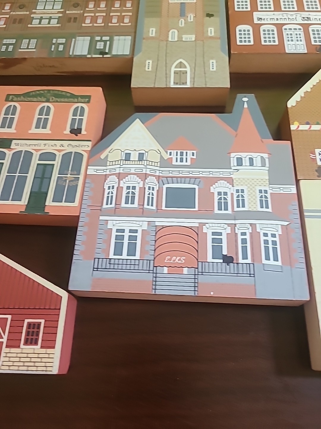 Lot Of 10 The Cat’s Meow Village Wood Shelf Sitters, Jaline Vintage 1980s 1990s