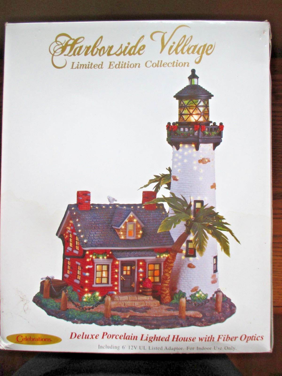 O’Well Harborside Village Deluxe Porcelain Lighted Fiber Optic Lighthouse – READ