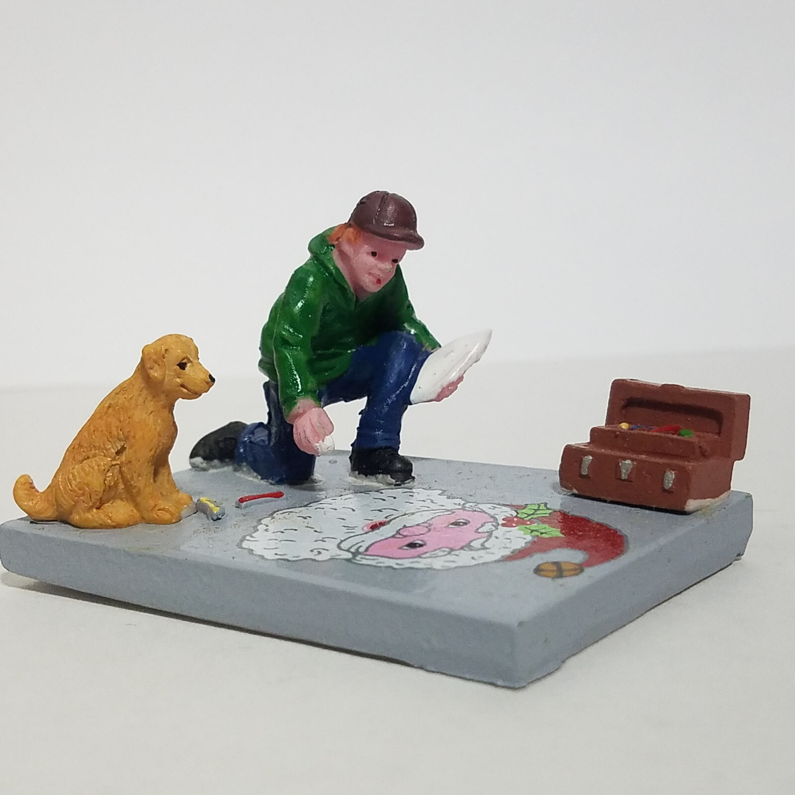 Lemax 2017 Sidewalk Chalk Artist General Products #72499 Santa Claus Puppy Boy