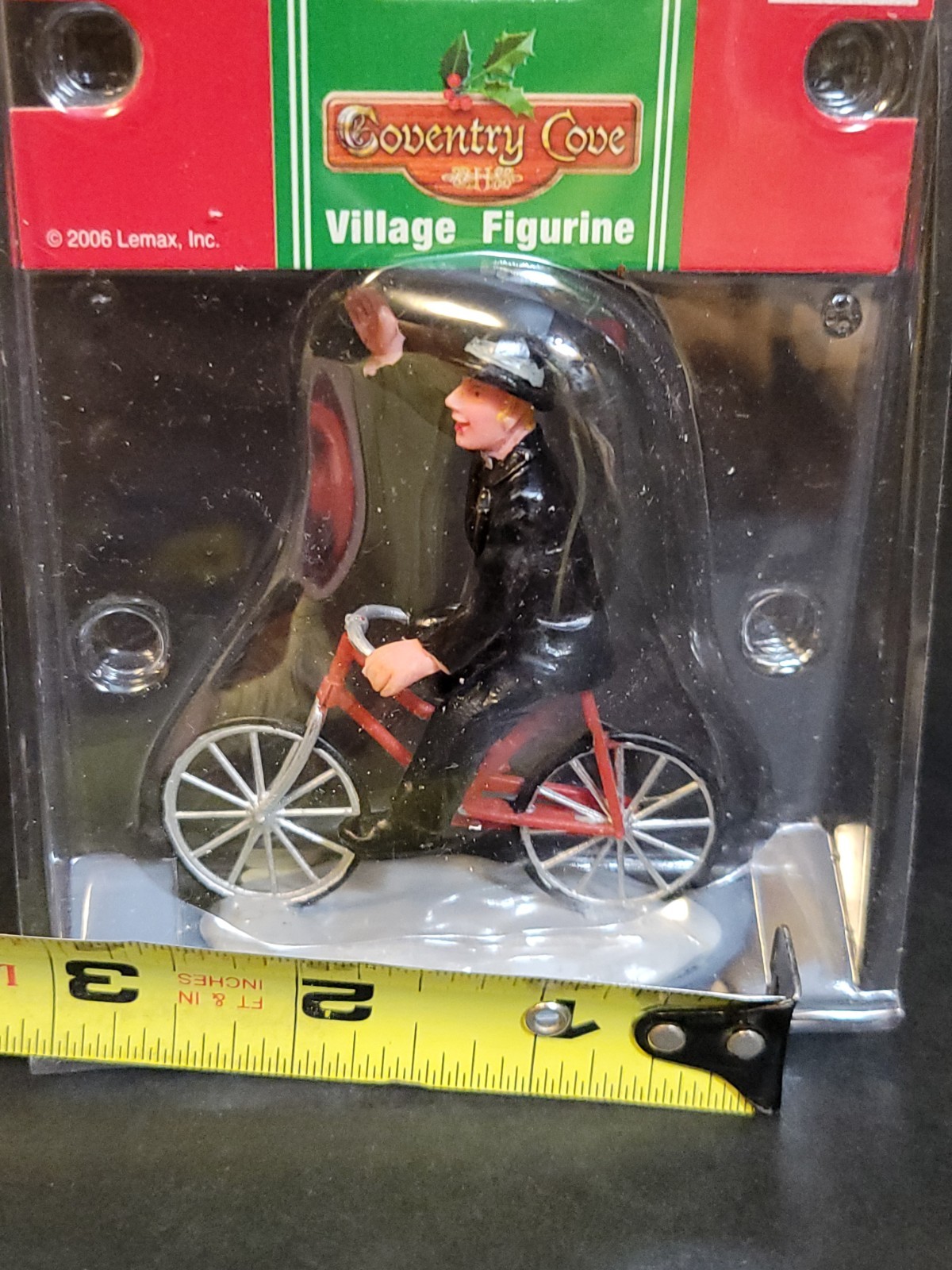 Lemax Christmas Village Town Vicar 62333 Priest Riding Bike Bicycle RARE HTF